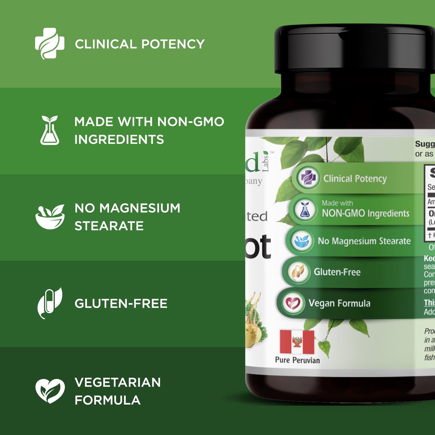 Emerald Labs Organic Peruvian Maca Root Supplement - 60 Vegan Capsules for Hormonal Balance & Natural Energy Boost - Gluten-Free, Non-GMO - Supports Libido, Fertility & Stress Relief - Perfect for Busy Professionals & Active Lifestyles
