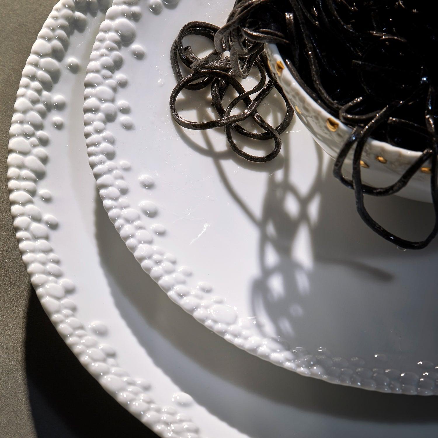 Premium Haas Mojave White Ceramic Dinner Plate Set - Elegant & Durable for Everyday Dining, Entertaining, and Restaurant Use