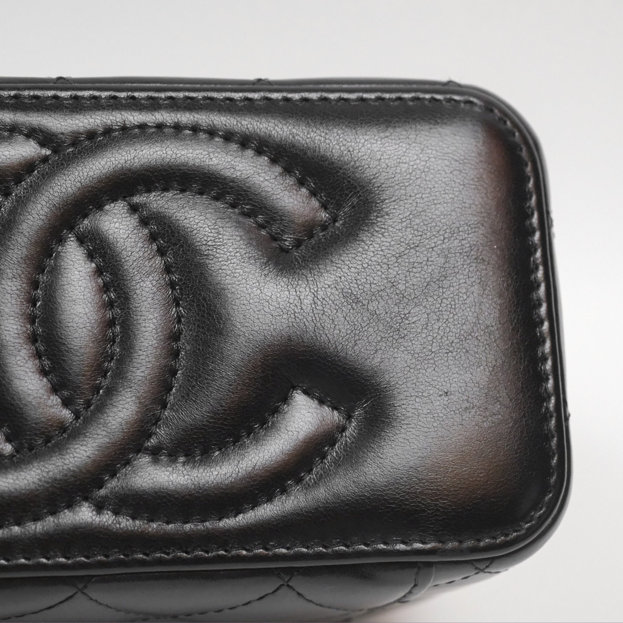 Chanel Adjustable Chain Black Lambskin Vanity Slide Bag with Aged Gold Hardware - Perfect for Evening Events, Date Nights & Luxury Fashion Accessories