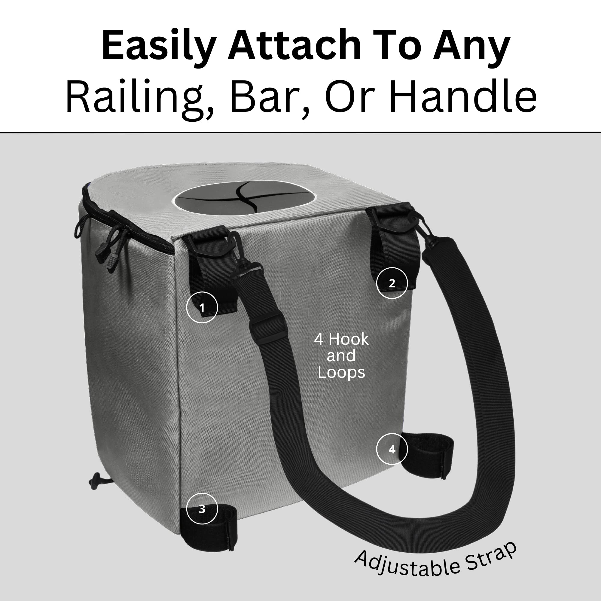 Collapsible 8 Gallon Portable Trash Can for Boating, Camping, Kayaking & Fishing - Durable Waterproof Waste Bin with Inner Liner - Essential Boat, Beach & Hiking Accessories (Grey) | Perfect for Outdoor Adventures, Marine Use & RV Trips