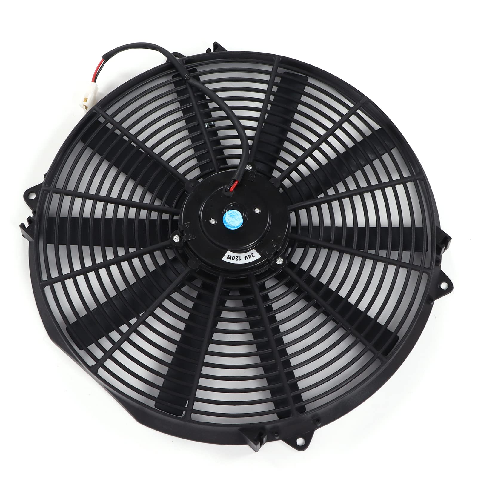 24V 16-Inch Slim Universal Electric Radiator Cooling Fan for Cars - High Performance Black Cooling Fan for Engine Overheating Protection & Improved Airflow