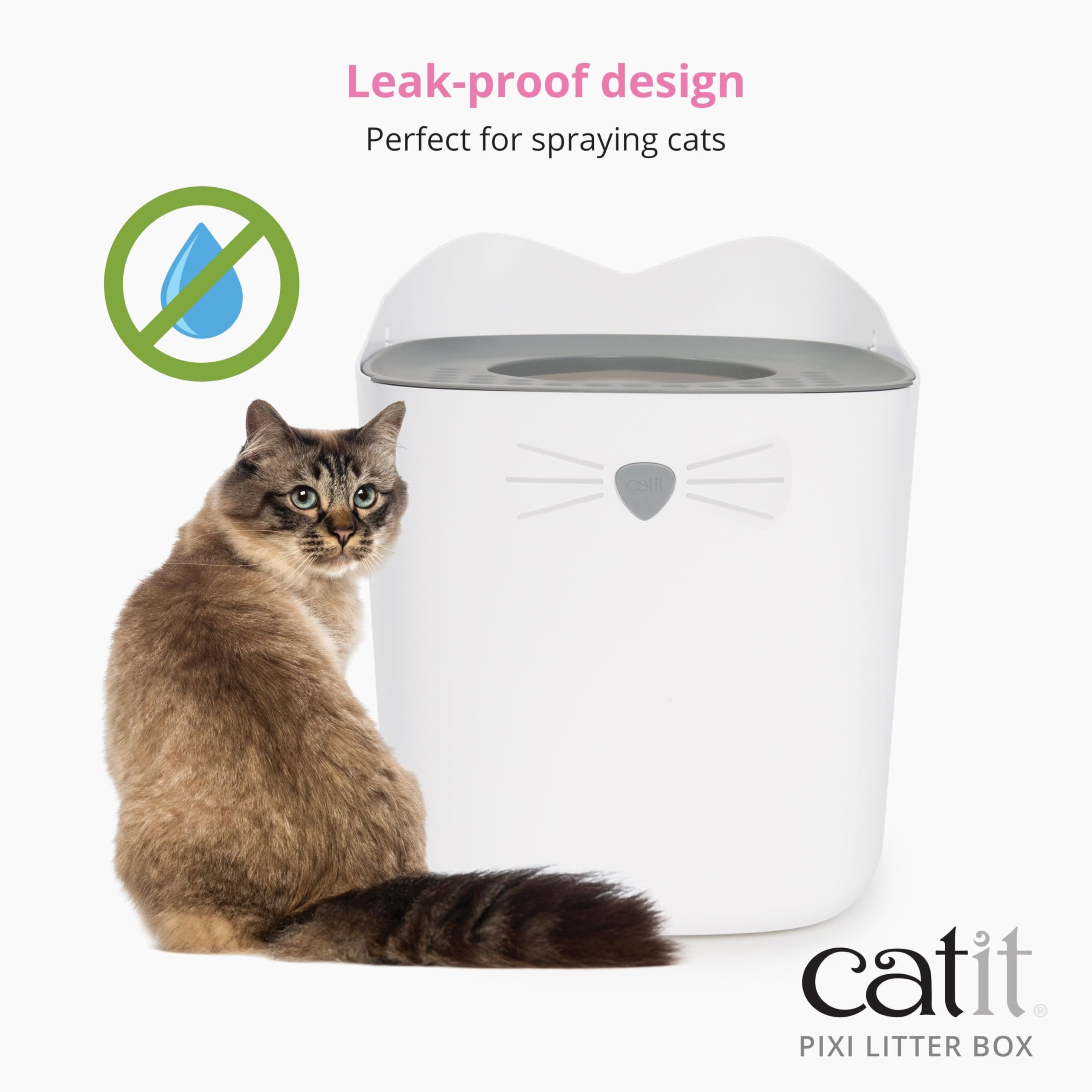 Catit PIXI Covered Cat Litter Box - Hidden Enclosure for Home