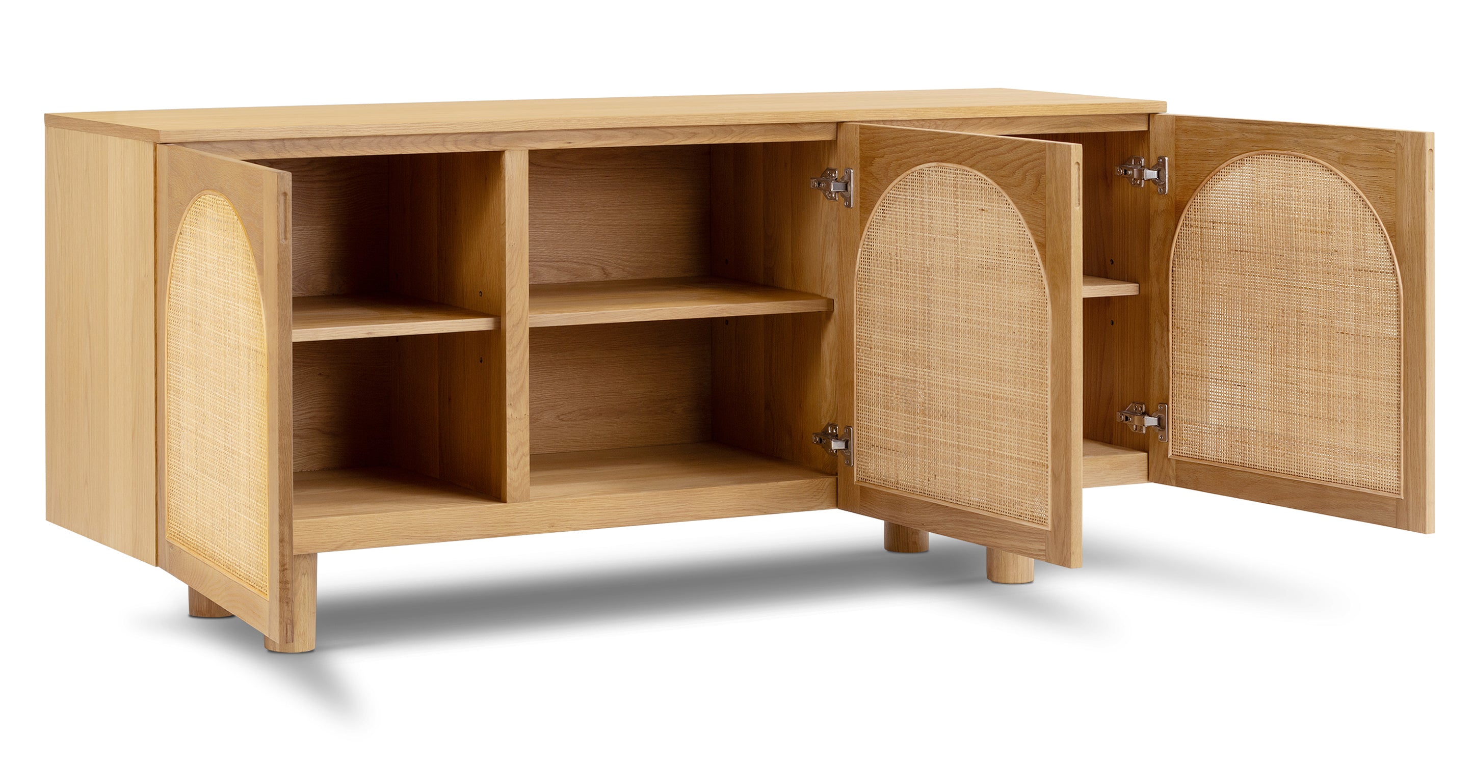 Modern Archi Sideboard - Mid-Century Style Buffet Cabinet with 2 Doors & 4 Drawers - Perfect for Dining Room Storage & Living Room Organization