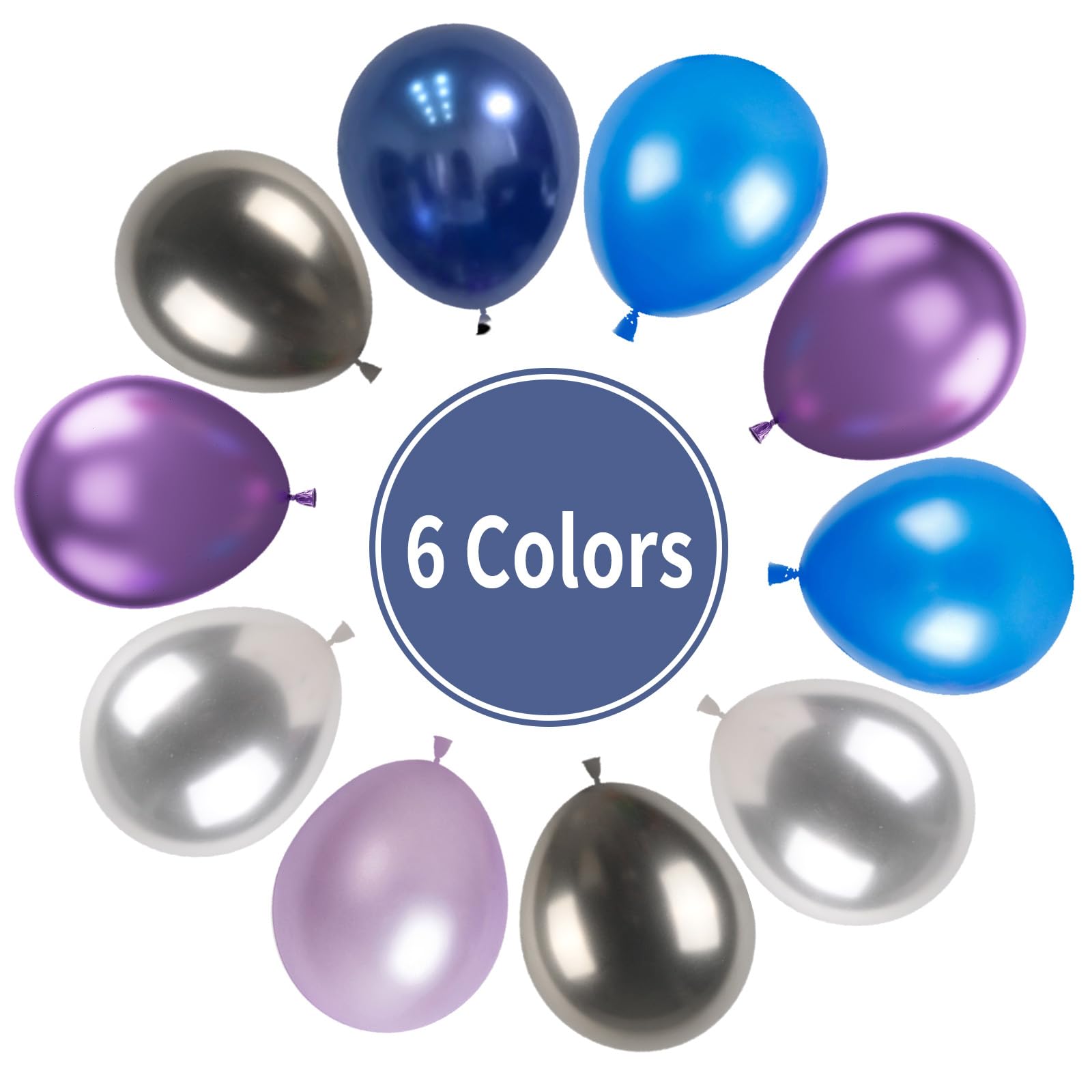 55pcs Galaxy Blue Metallic Black Purple Silver Latex Balloons - Outer Space Themed Party Decor for Kids, Boys, Astronaut Birthday, Baby Shower & Space-Themed Events