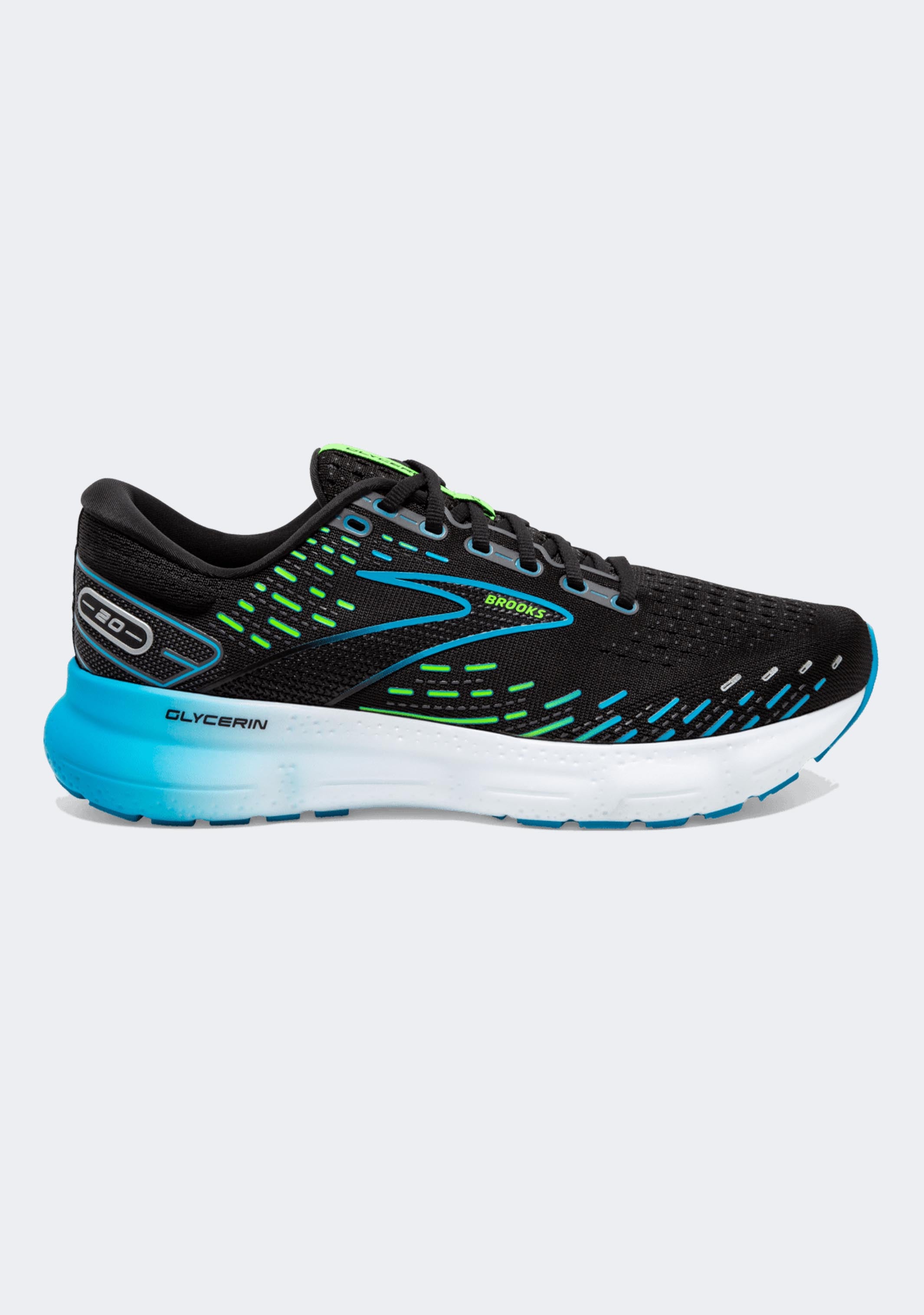 Brooks Men's Glycerin 20 Running Shoes - Cushioned Road Running Sneakers for Men - Lightweight & Breathable for Long Distance Training, Jogging, Gym Workouts