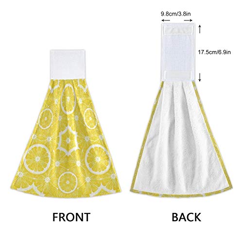 Bright Yellow Lemon Print Kitchen Hanging Towels - 12