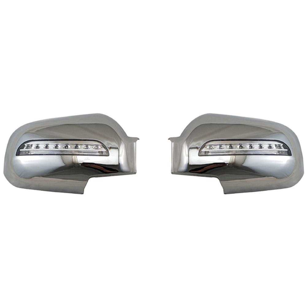 ZIMAwd 1Pair ABS Chrome Car Door Mirror Covers with LED Lights for Hyundai Tucson 2006-2009 - Upgrade Your Ride with Stylish Protection for Night Driving & Enhanced Visibility