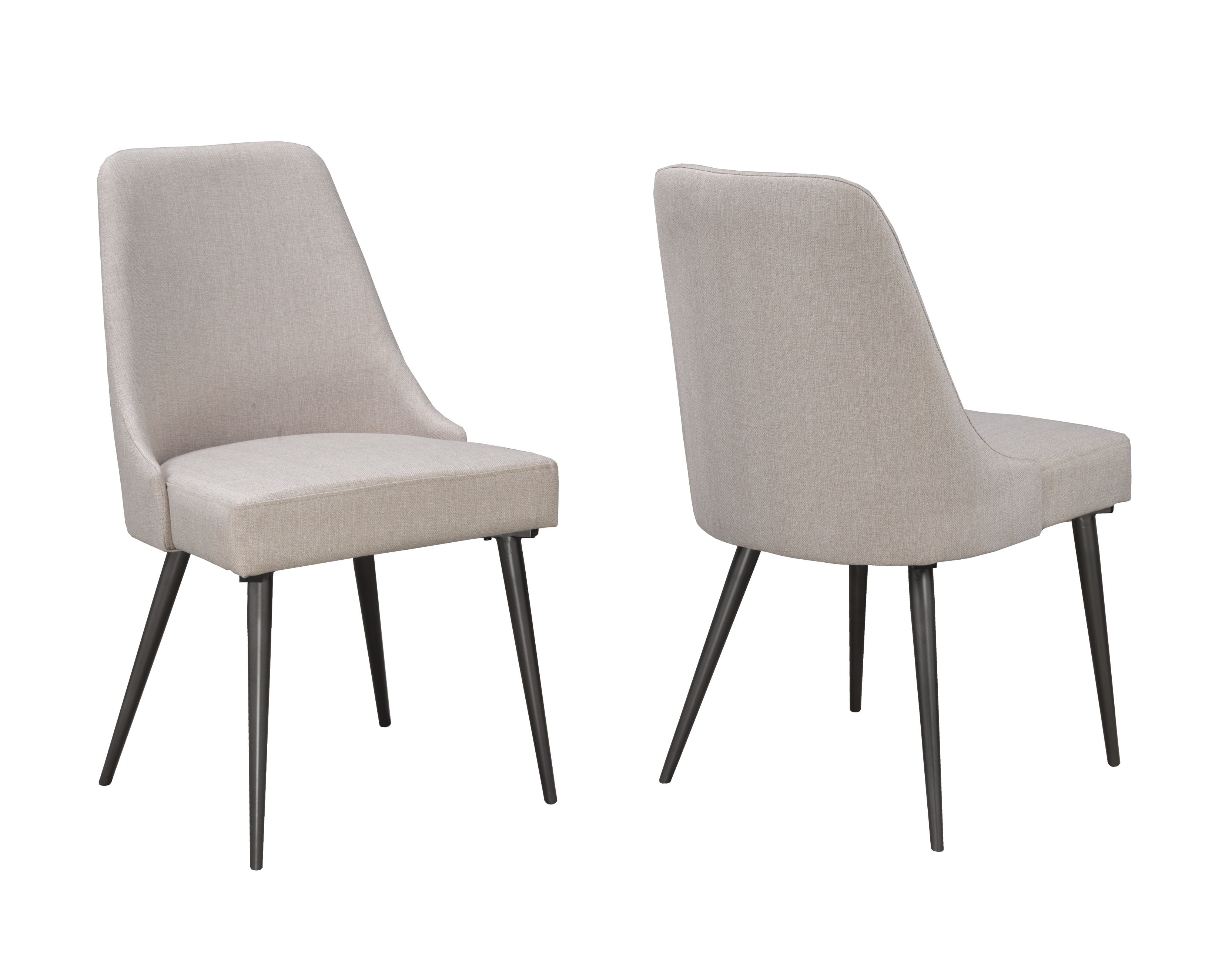 Celine Modern Dining Chairs Set of 2 - Beige Upholstered Side Chairs for Kitchen, Dining Room, or Breakfast Nook - Comfortable & Stylish Seating Solution