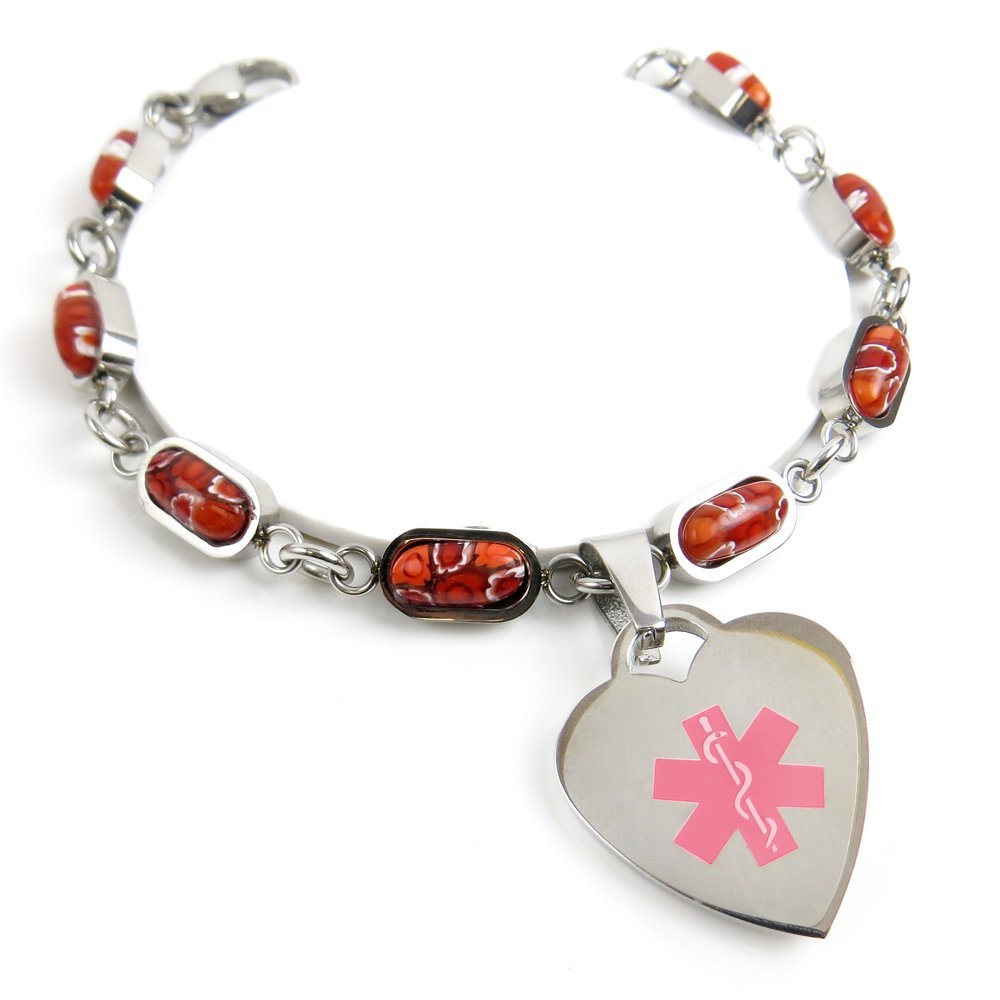 Custom Engraved Medical ID Bracelet - 316L Stainless Steel Allergy Alert Emergency Medical Jewelry for Men & Women - Perfect for Diabetes, Allergies & Emergency Situations
