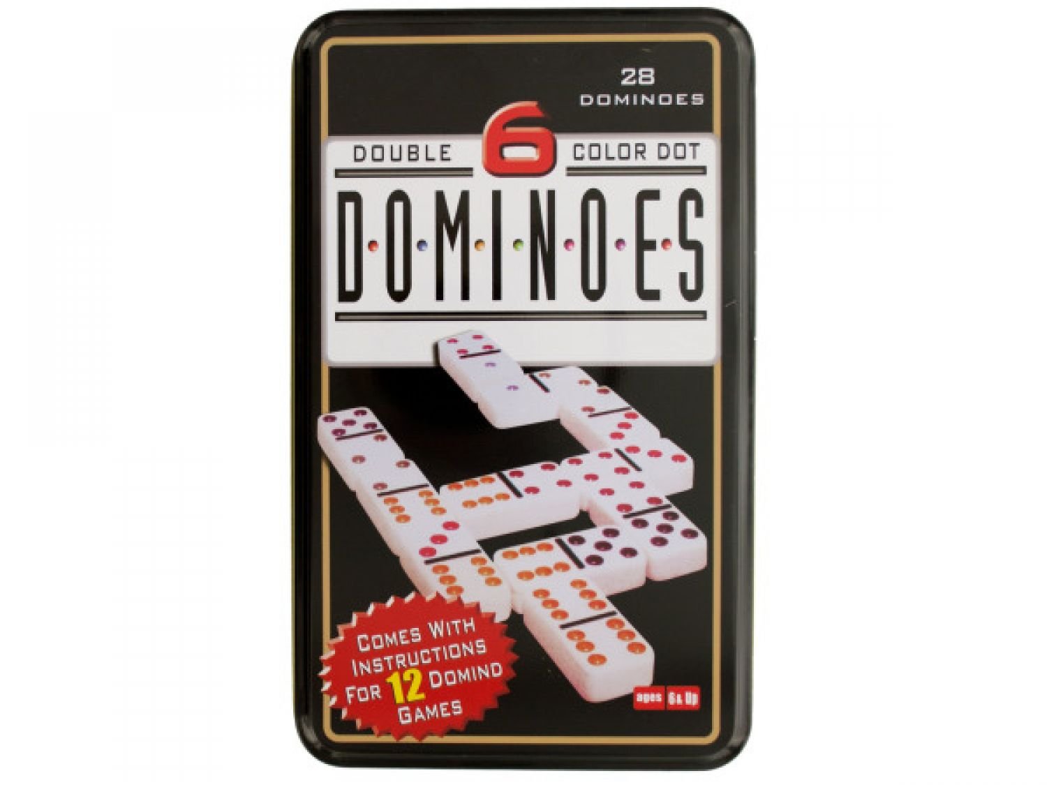 StarSun Depot Double 6 Color Dot Dominoes Game Set - 28 Pieces for Family Game Night, Party Entertainment & Educational Math Learning (Set of 8) | Classic Board Games for Adults & Kids