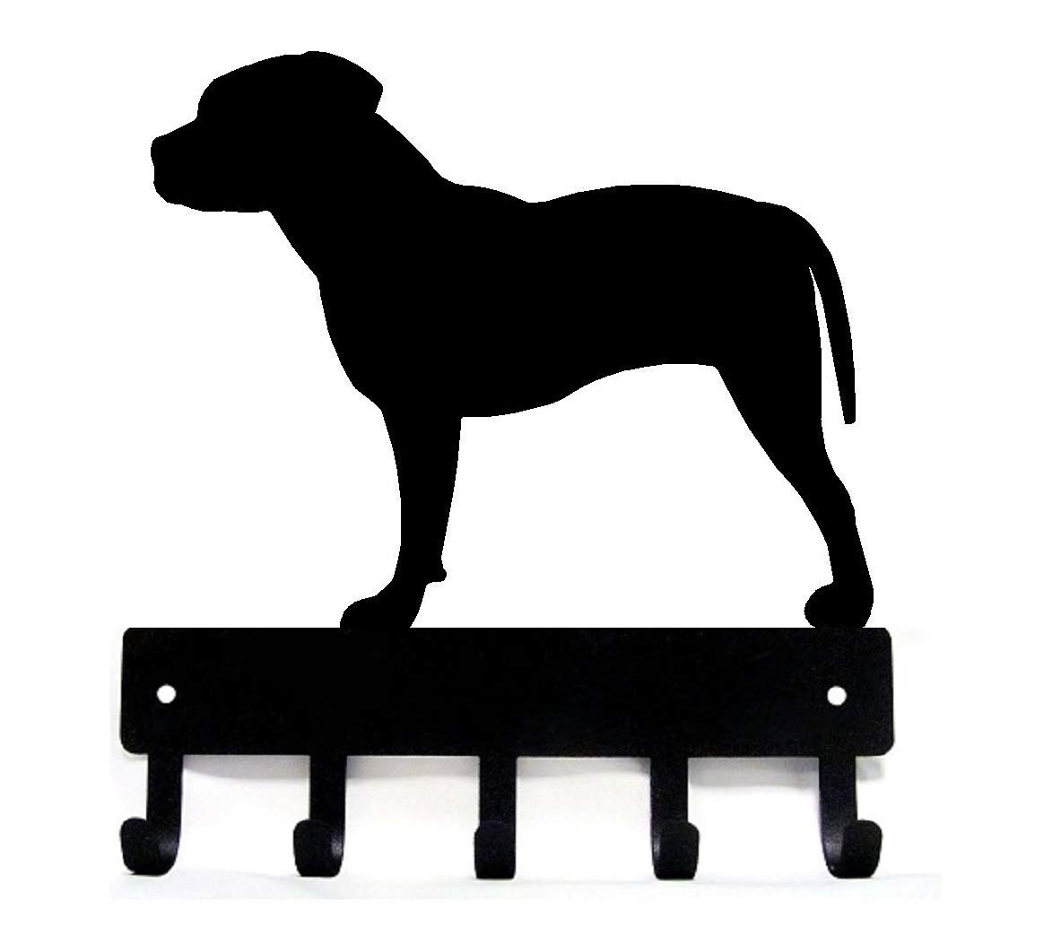Pit Bull Terrier Key Holder with 5 Hooks - 6 Inch Wide Wall Mount Organizer for Keys & Accessories - Made in USA - Perfect for Home, Office, or Entryway Organization