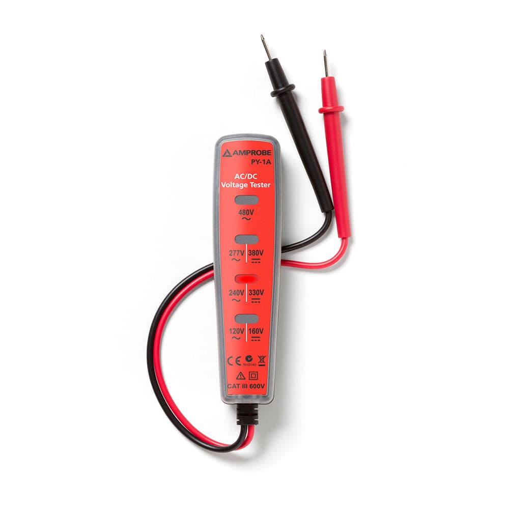 Amprobe 3503229 PY 1A Pocket-Sized AC/DC Voltage Tester with Built-In Test Lead Holder - CAT III 300V Rated - Ideal for Electricians, HVAC Technicians & Home DIY Electrical Testing