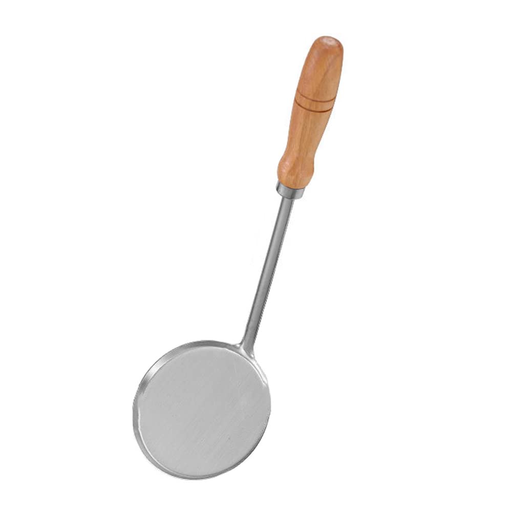 Stainless Steel Flat Skimmer Spoon for Frying Pastry, Pancakes & Turnip Cakes - Perfect for Cooking, Baking & Asian Cuisine