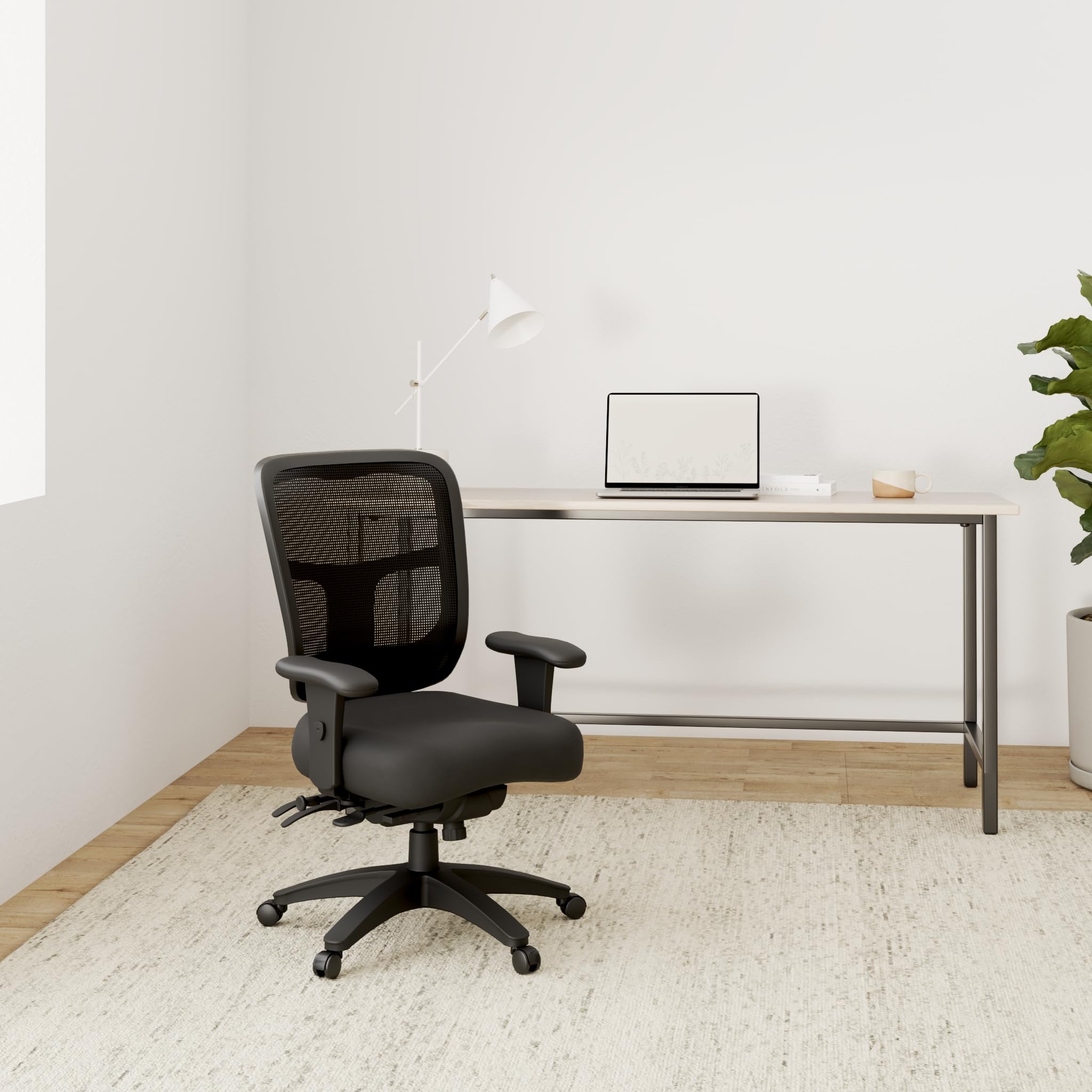Office Star ProGrid Breathable Mesh Manager's Office Chair - Adjustable Seat Height, Multi-Function Tilt Control & Seat Slider - Mid Back Ergonomic Design with Coal FreeFlex Fabric - Perfect for Home Office, Executive Workspace & Long Work Sessions