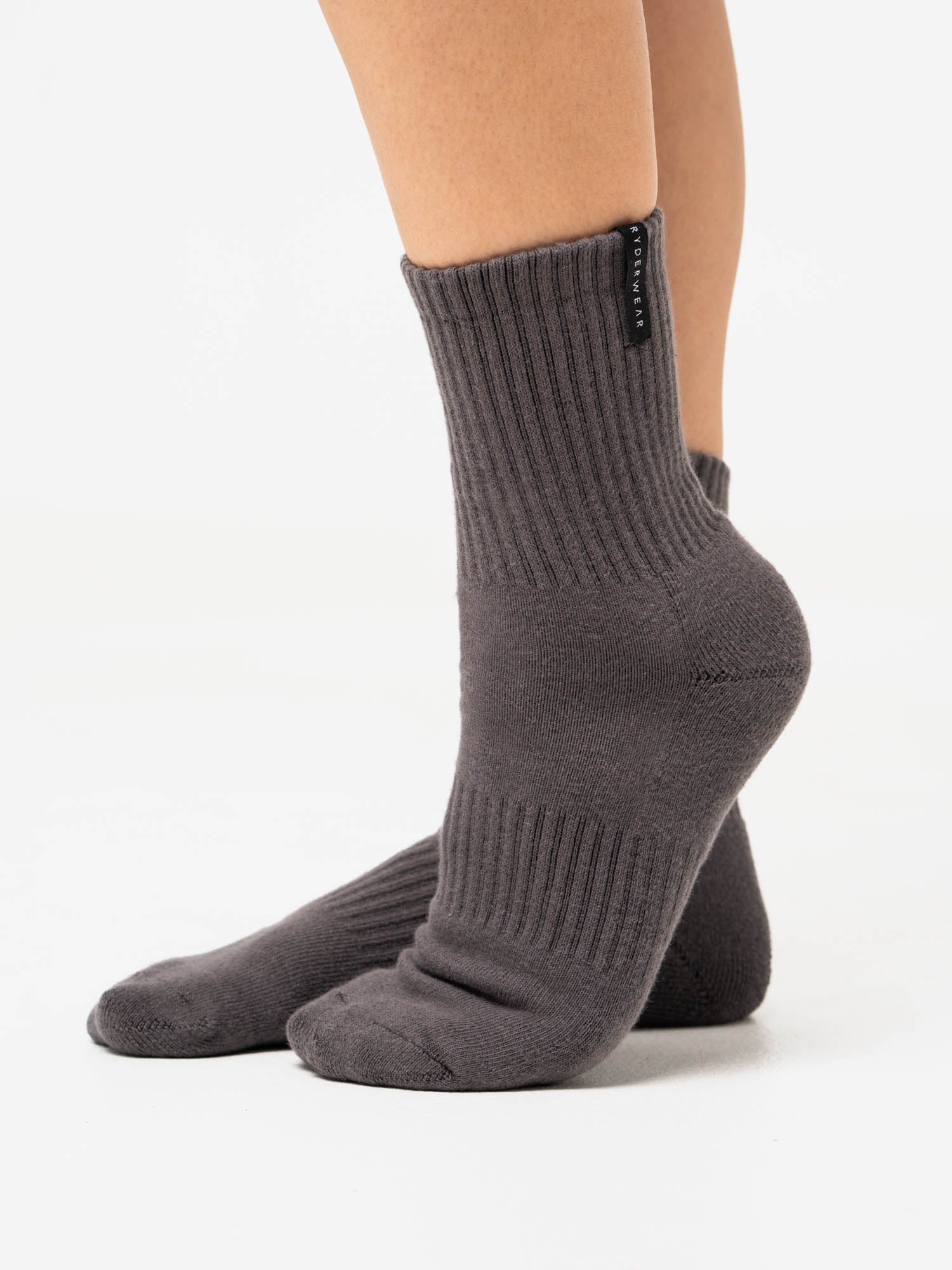 Premium Black Stonewash Crew Socks for Men & Women - Comfortable Cotton Blend Casual Socks for Daily Wear, Sports & Outdoor Activities
