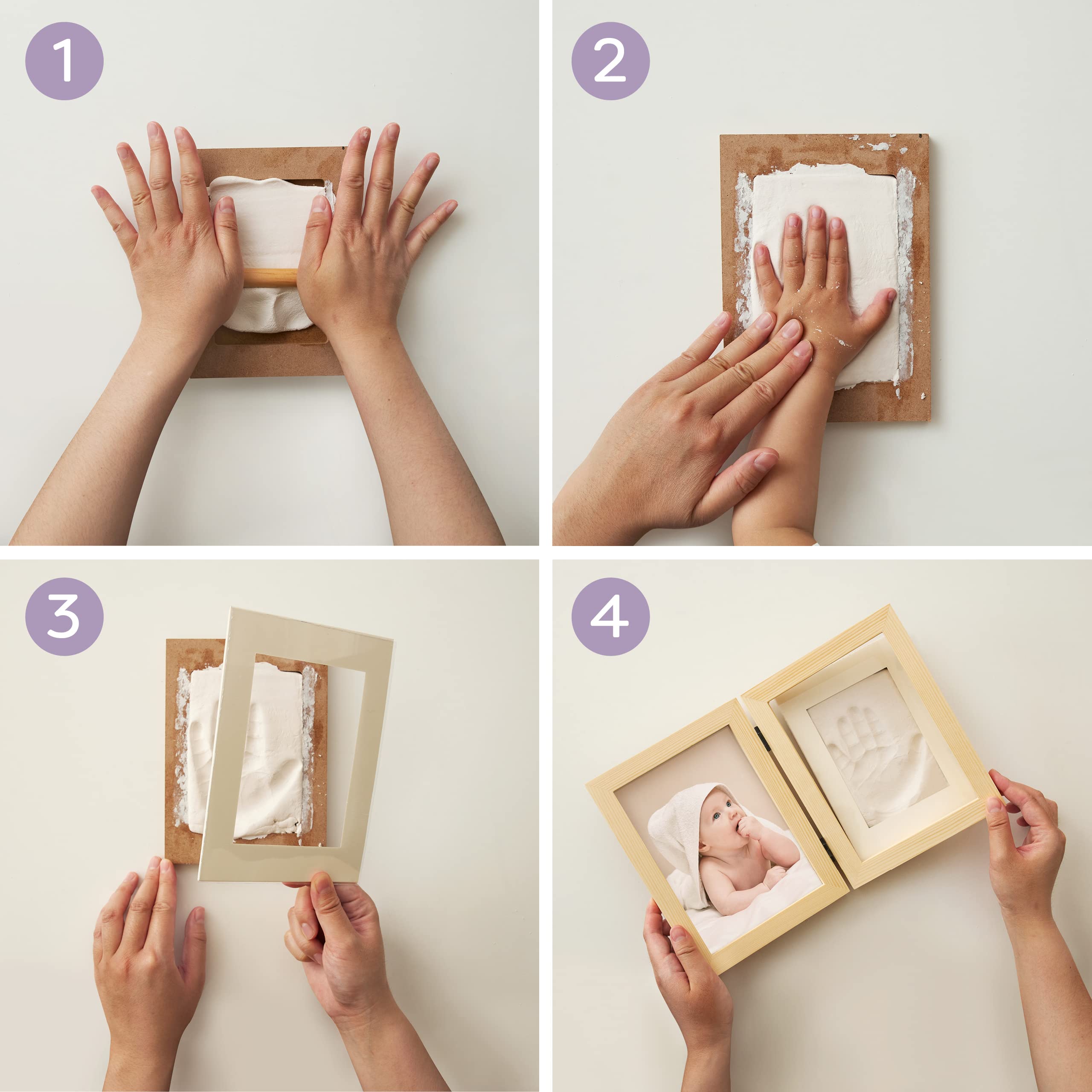 Personalized Baby Hand and Footprint Kit with Hangers - Unique Newborn Gift for Boys & Girls, Baby Shower Registry, Nursery Wall Decor - Perfect Baby Keepsake for New Moms (Pine Wood) - Capture Precious Memories for Birthdays, Christenings & First Year Milestones