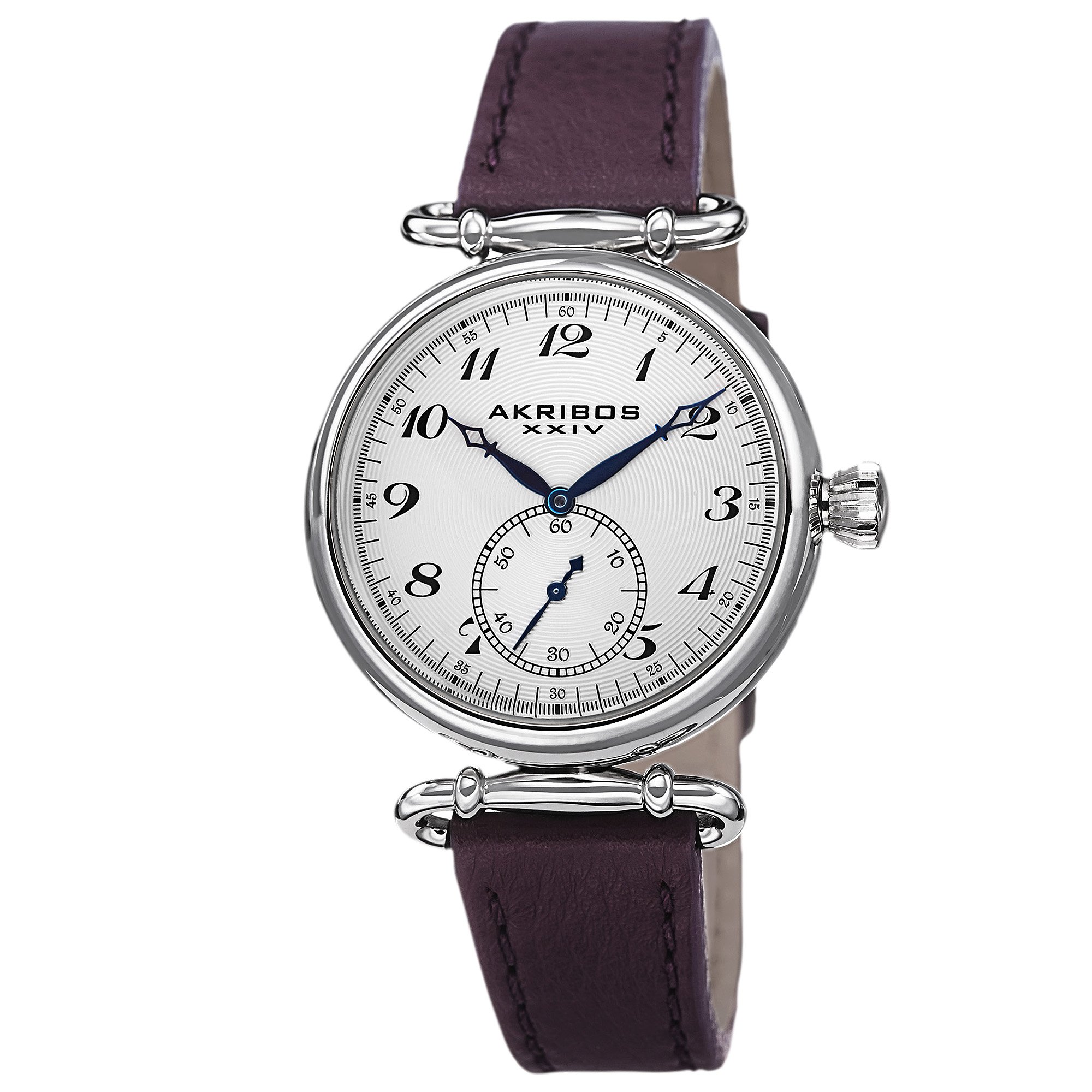 Akribos XXIV Women's Swiss Quartz Watch - Genuine Leather Strap, Clear Arabic Numerals & Subdial | Elegant Dress Watch for Office, Party & Everyday Wear | AK704