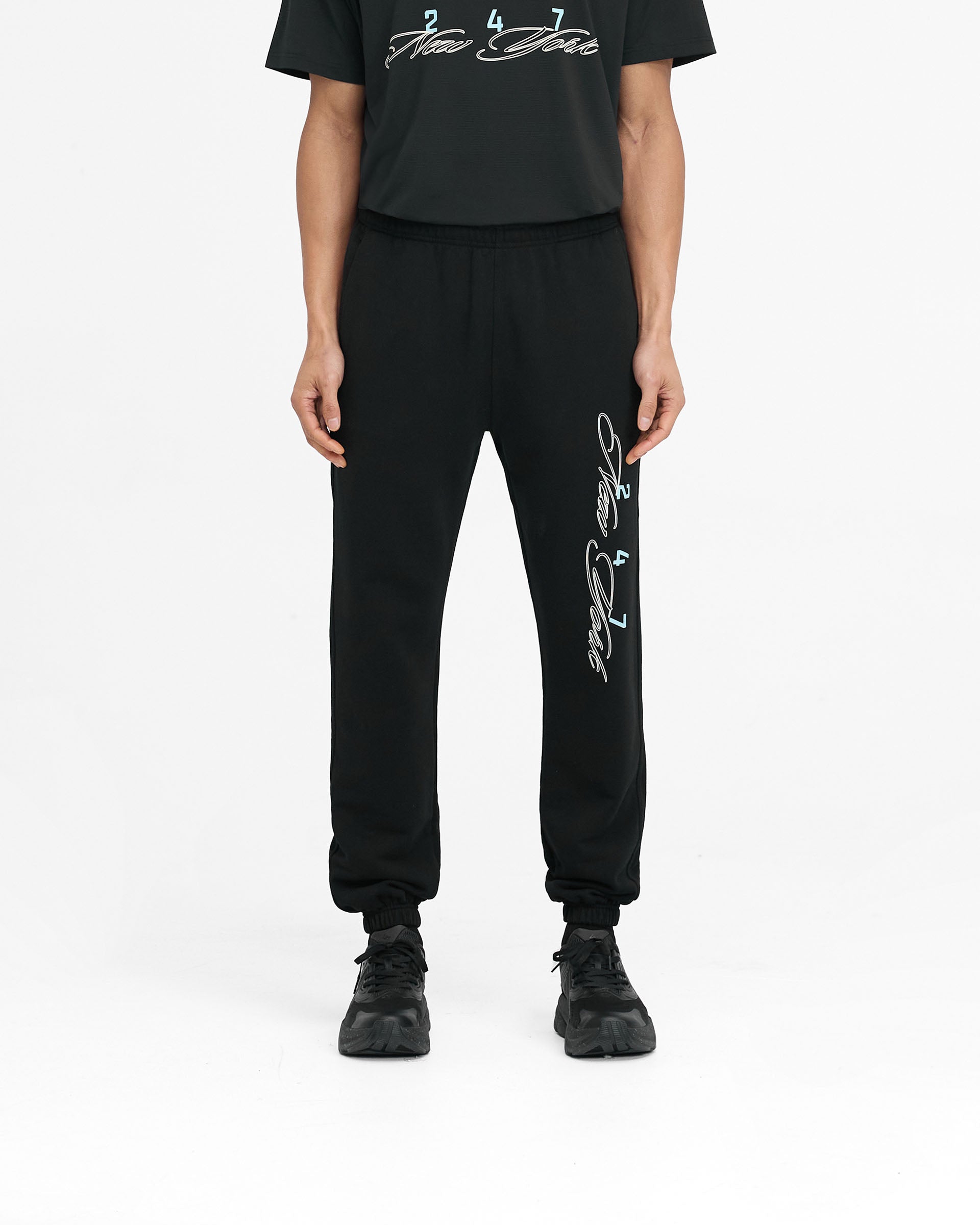 247 New York Sweatpant for Men & Women - Soft Black Joggers with Pockets - Perfect for Gym, Lounge & Casual Wear