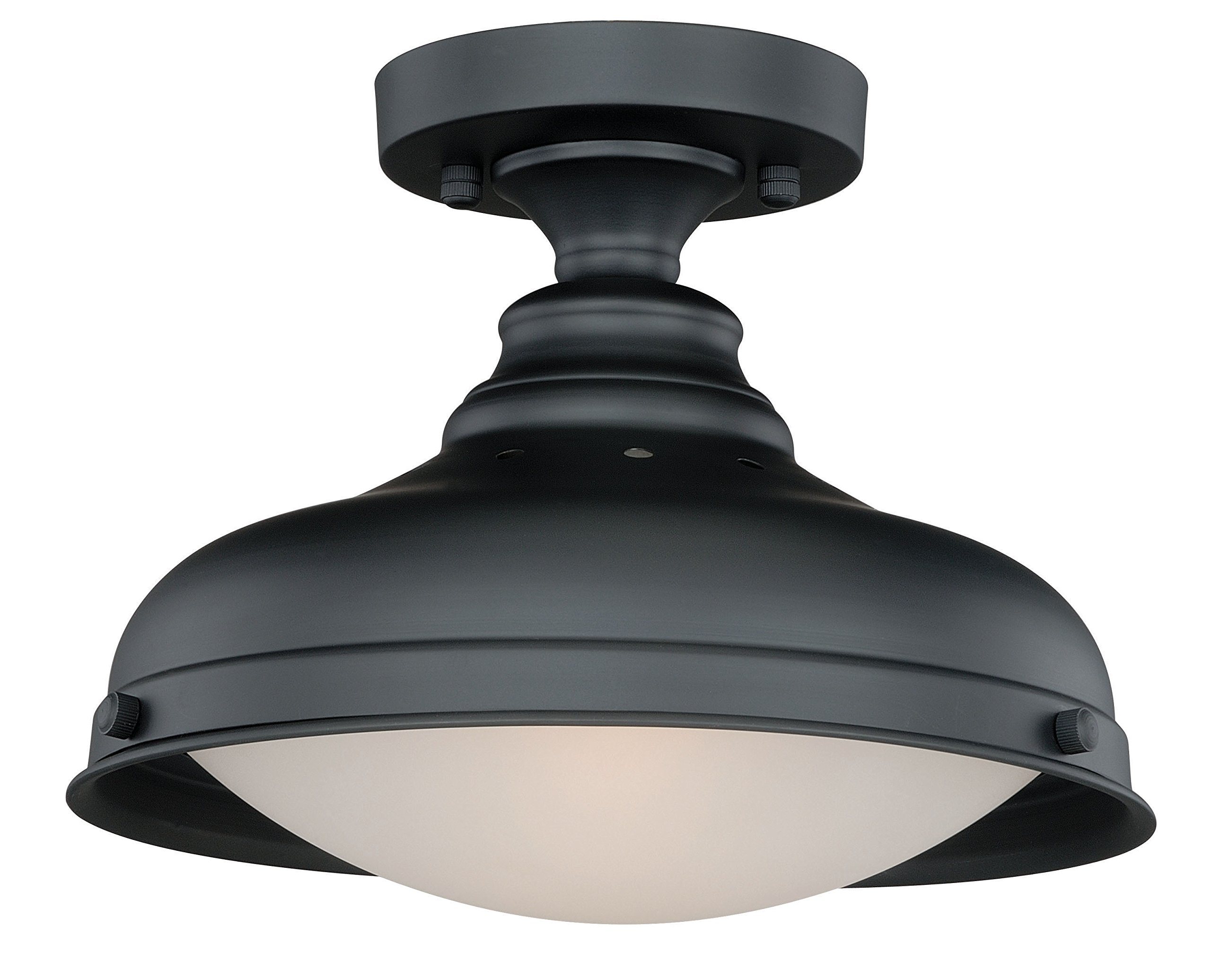 Keenan 1L Semi-Flush Mount Ceiling Light Fixture in Oil Rubbed Bronze Finish - Perfect for Bedroom, Hallway & Entryway Lighting