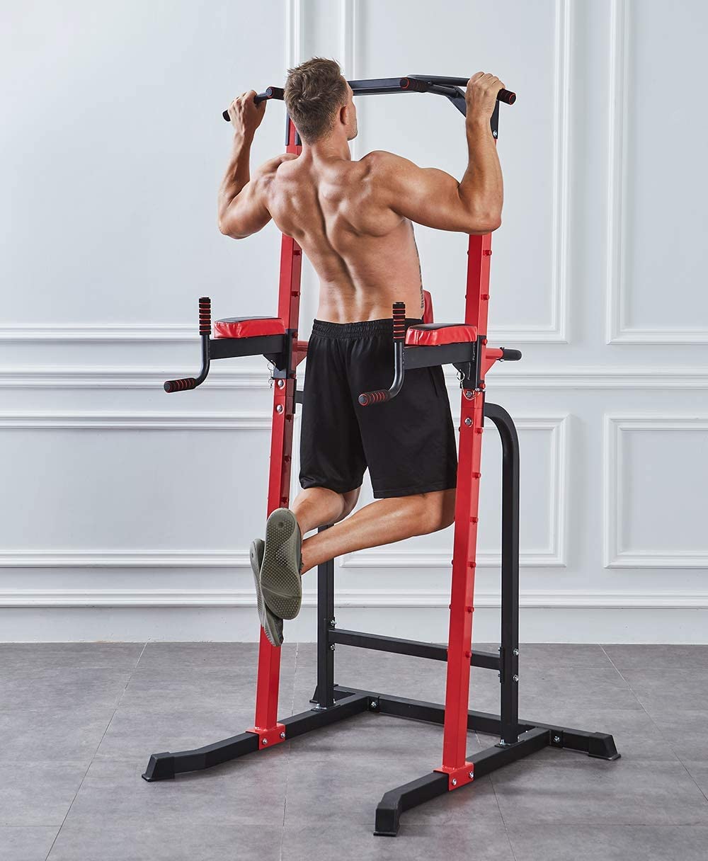 ZENOVA Adjustable Pull Up Bar Station & Power Tower - Multi-Function Home Gym Equipment for Strength Training, Chin Ups, Dips & Workouts - Perfect for Home Fitness, Garage Gym & Small Spaces