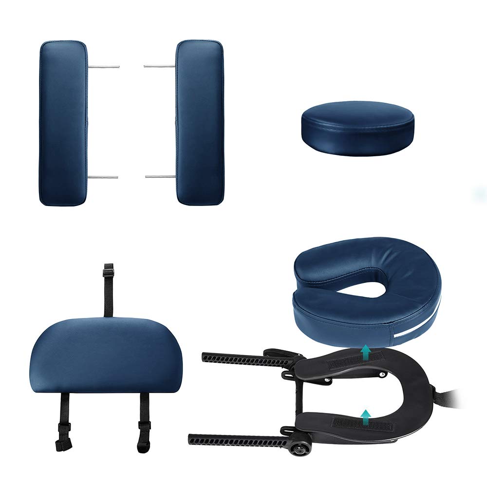 ANGEL USA 84 Inch Portable Massage Table - 3-Section Aluminum Facial SPA Bed & Tattoo Table w/Free Carry Case (Navy Blue) | Perfect for Home Spa, Professional Massage & Tattoo Studios