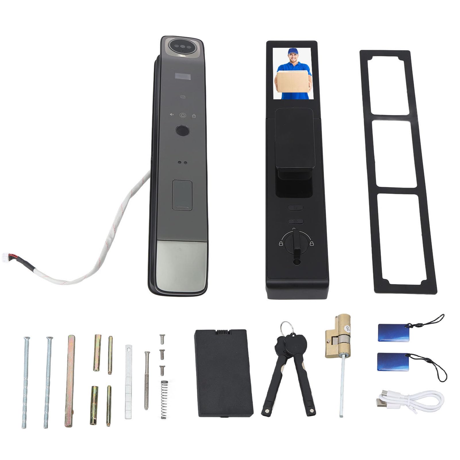 Smart Fingerprint Door Lock - Keyless Entry with Digital Passcode, Face Recognition & Built-in 1080P HD Camera - Secure Biometric Home Security for Front Door, Apartment & Office Access
