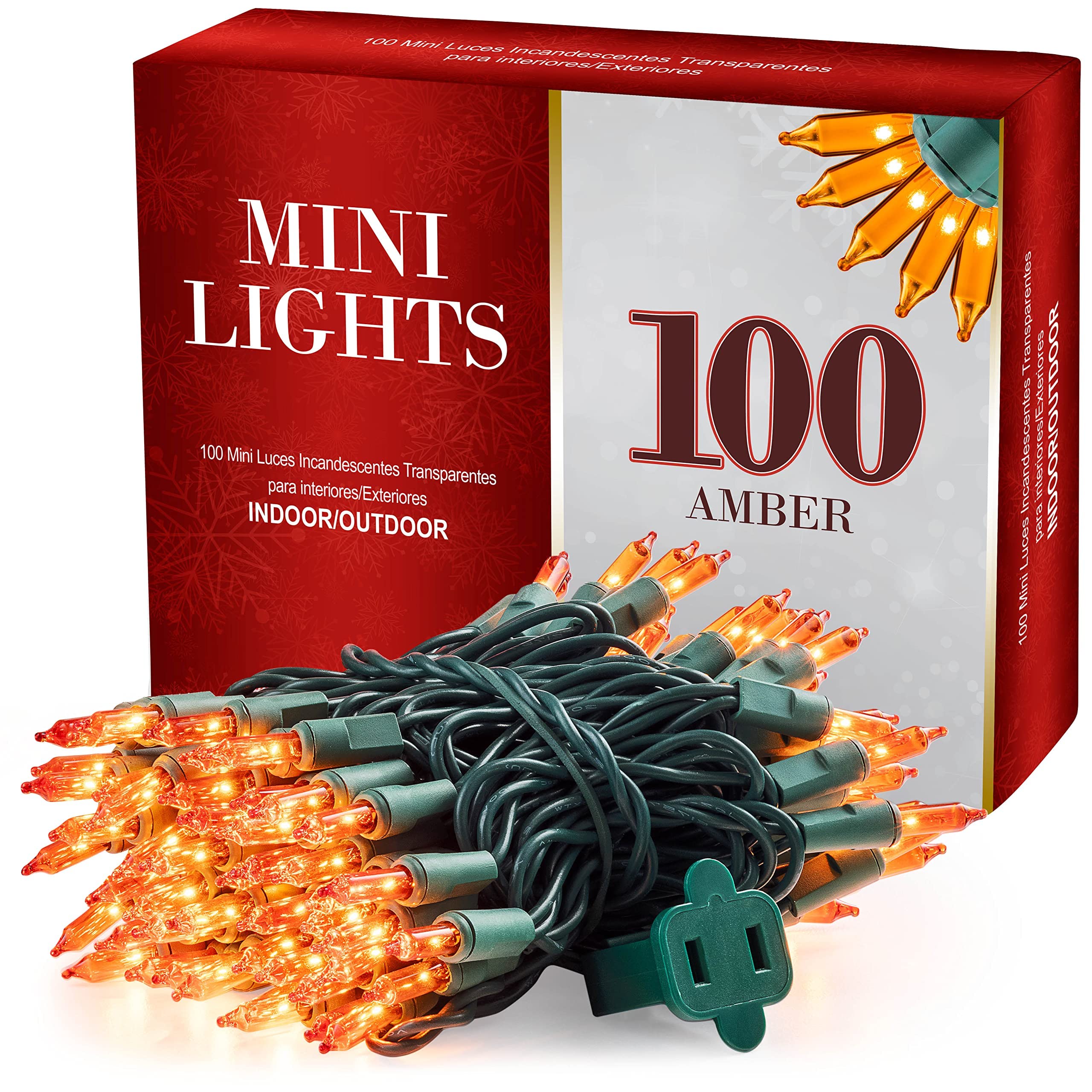 100 LED Christmas Lights Set - Green Mini String Lights for Indoor & Outdoor Holiday Decorations (22.8 Ft, UL Approved, 120V) - Perfect for Christmas Trees, Home, Yard, Party & Festival Decor