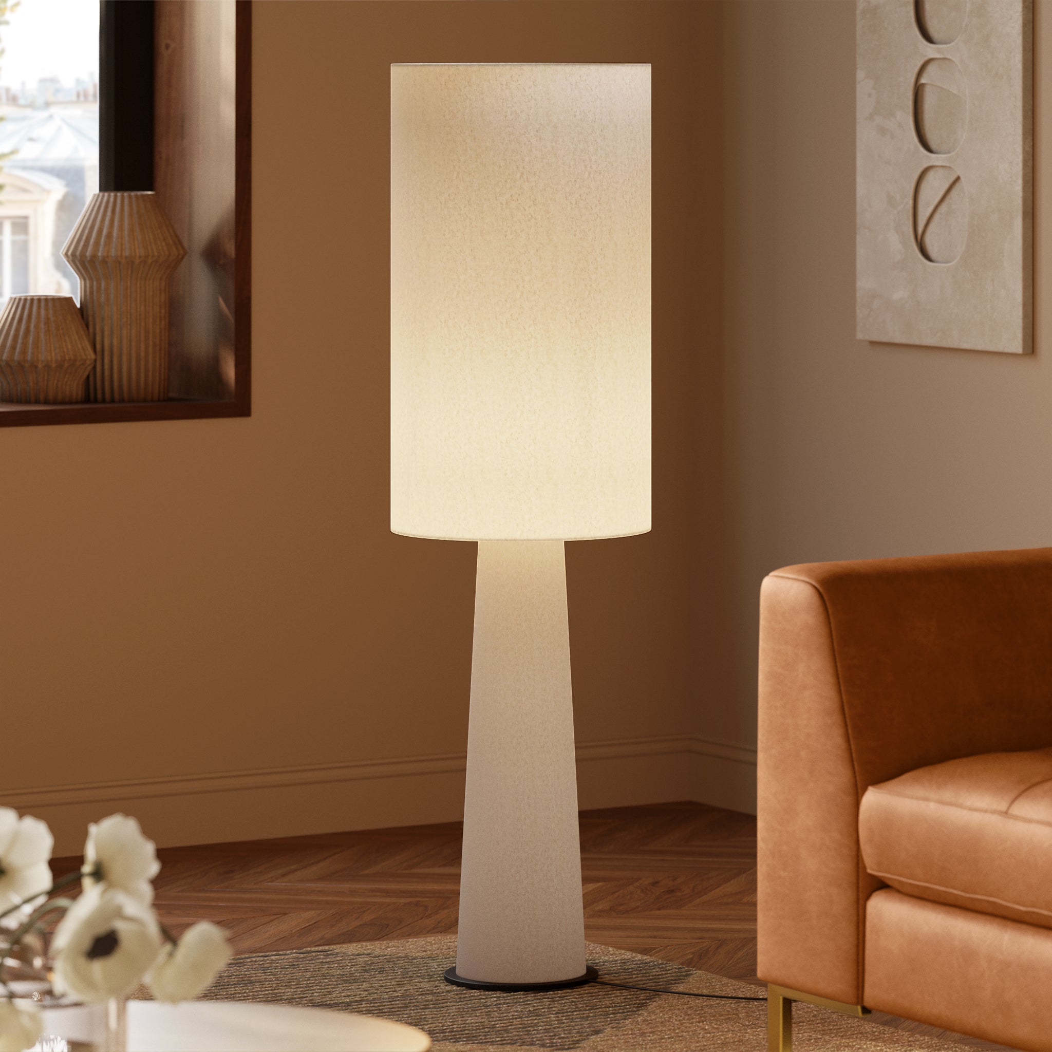 Modern Kobe Floor Lamp - Adjustable LED Standing Light for Living Room, Bedroom & Office - Warm White & Cool White Dimmable Reading Light with Remote Control - Perfect for Relaxing, Working & Decorating
