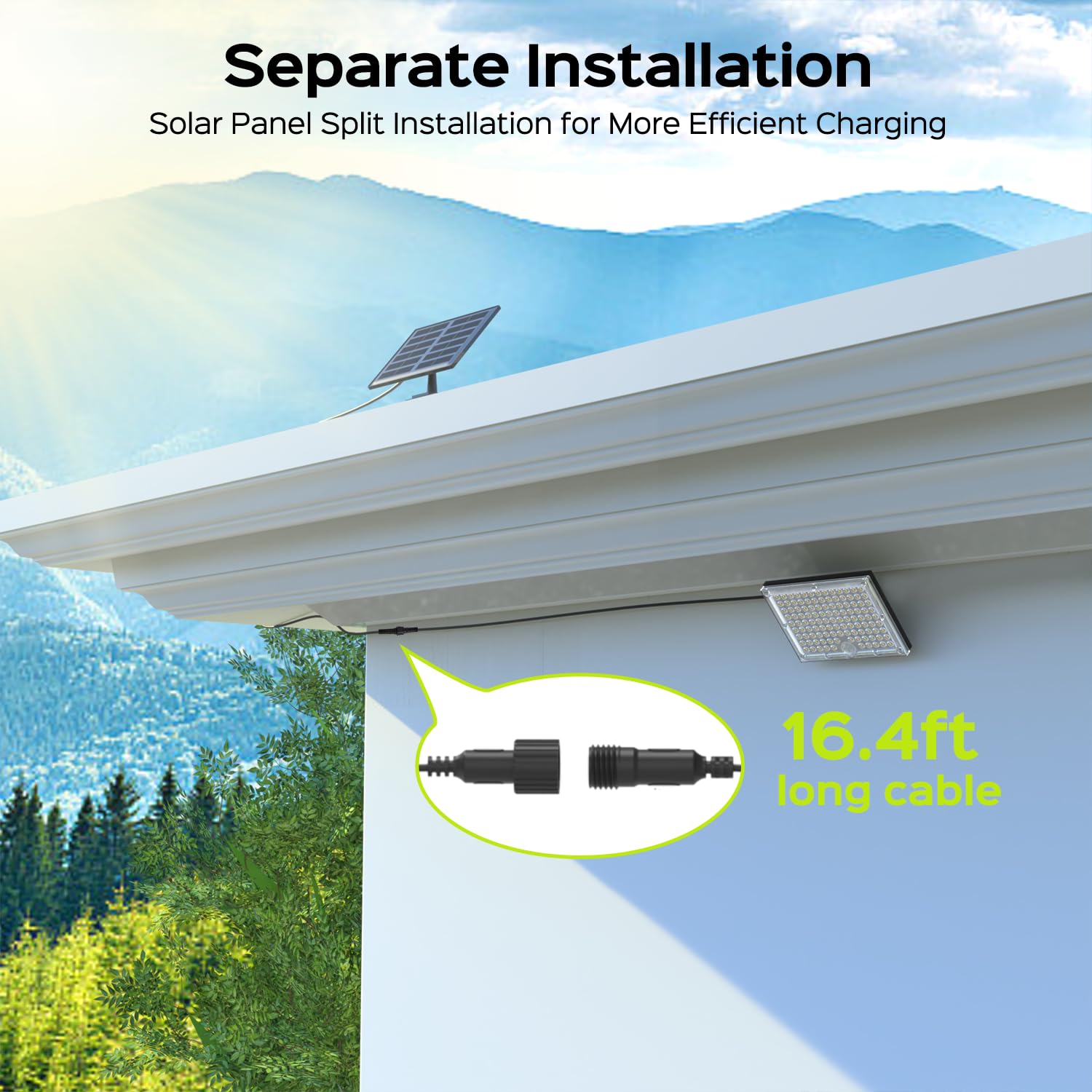 JACKYLED Solar Security Lights Outdoor with Motion Sensor - 113 Bright LEDs, 9000K Daylight, Waterproof Solar Flood Lights for Yard, Garden, Pathway (6 Pack, 16.4ft Cable) - Perfect for Home Safety & Landscape Lighting