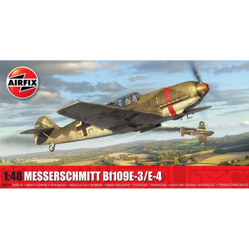 Airfix A05120C Messerschmitt Bf109E 3/E 4 Model Kit - 1:72 Scale WWII German Fighter Aircraft - Perfect for Collectors & History Enthusiasts