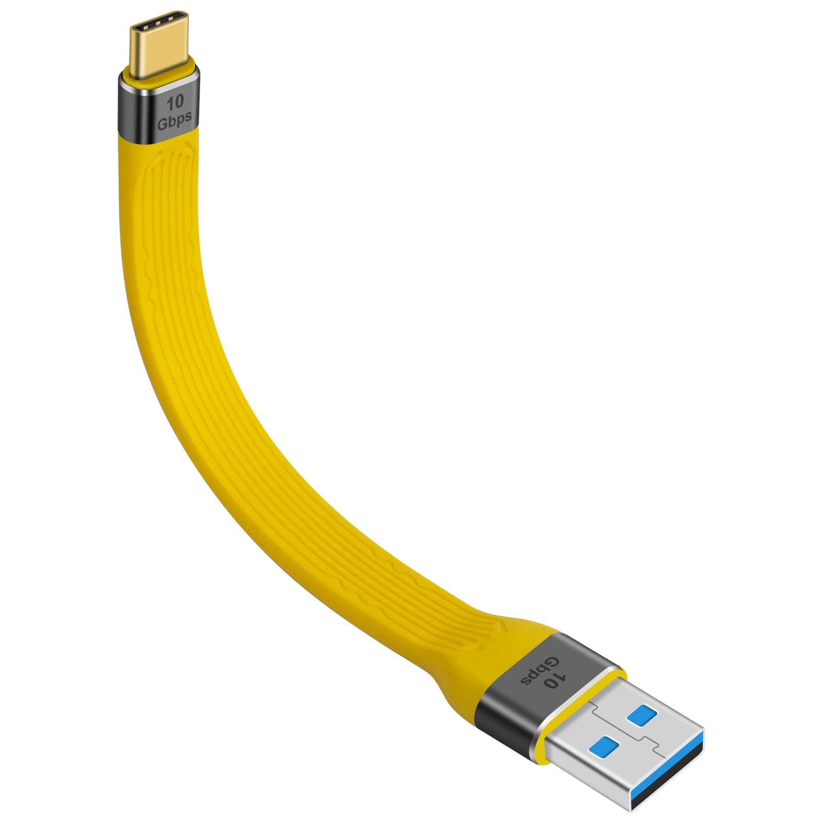 Duttek Short USB C to USB 3.1 Cable 10Gbps - Soft Flat Type C to USB OTG Adapter Cable (15inch/12cm) for MacBook Pro, Laptop, Phone - Fast Charging & Data Transfer for Work, Travel & Home Use