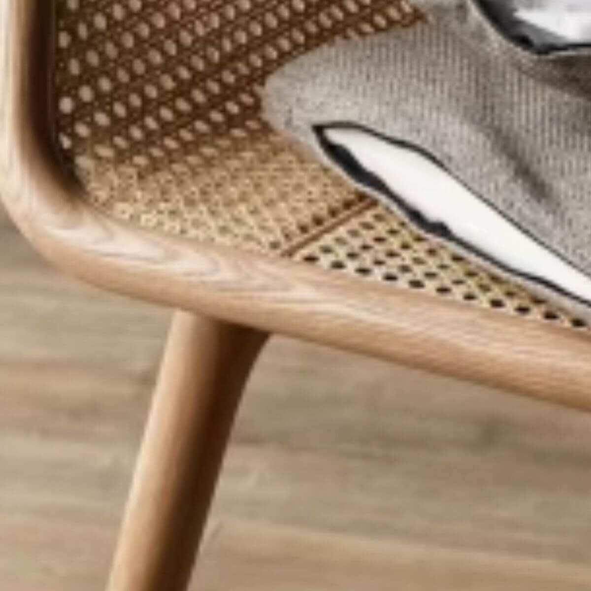 Tropical Ash Frame Barrel Chair with Sloped Arms & Pillow Back - Grey Removable Cushions & Pillow Included - Perfect for Living Room, Patio or Sunroom Relaxation