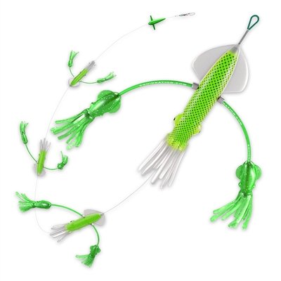 Squidnation Flippy Floppy Fishing Daisy Chain Lure - Premium Tuna & Marlin Magnet for Saltwater Fishing | Perfect for Offshore Trolling and Big Game Fishing