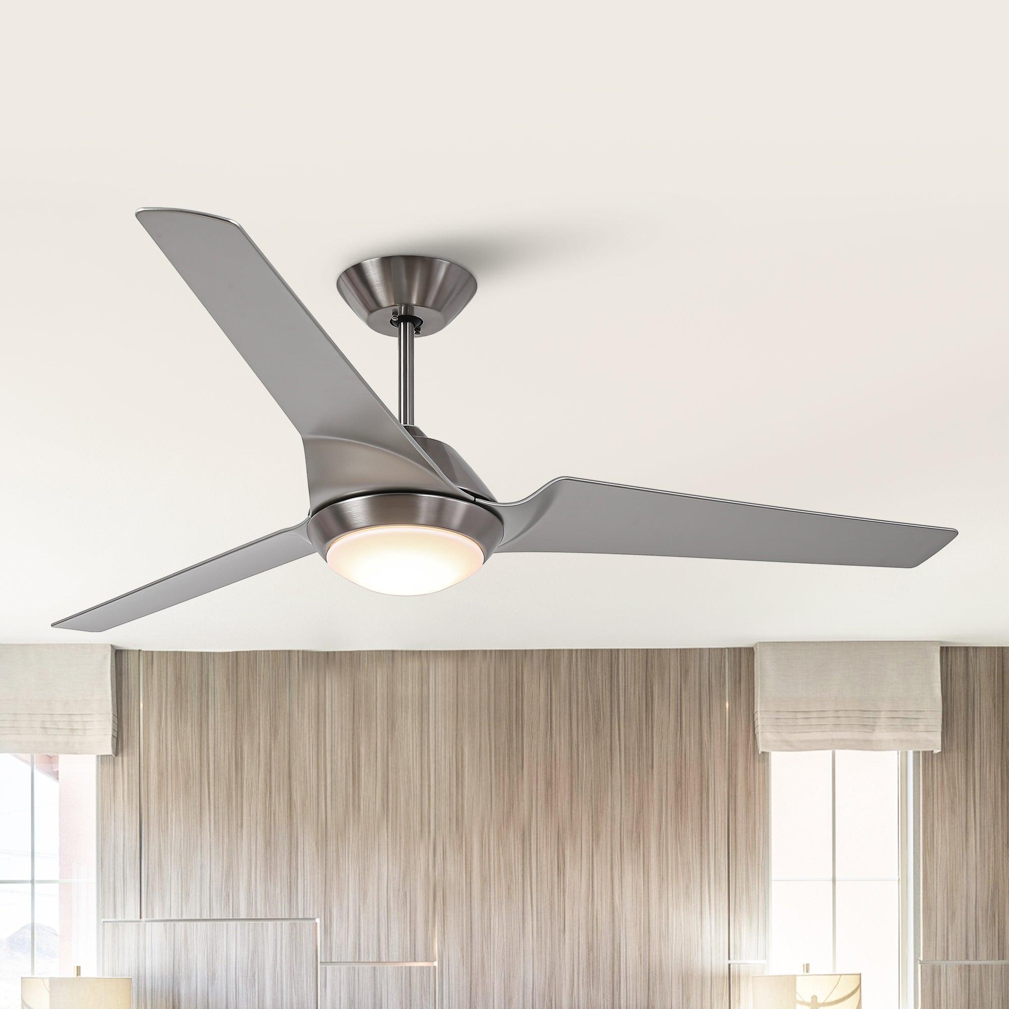 60 DC Motor 3 Blade Wall Mount Ceiling Fan with LED Light - Energy Efficient Quiet Operation for Bedroom, Living Room & Office