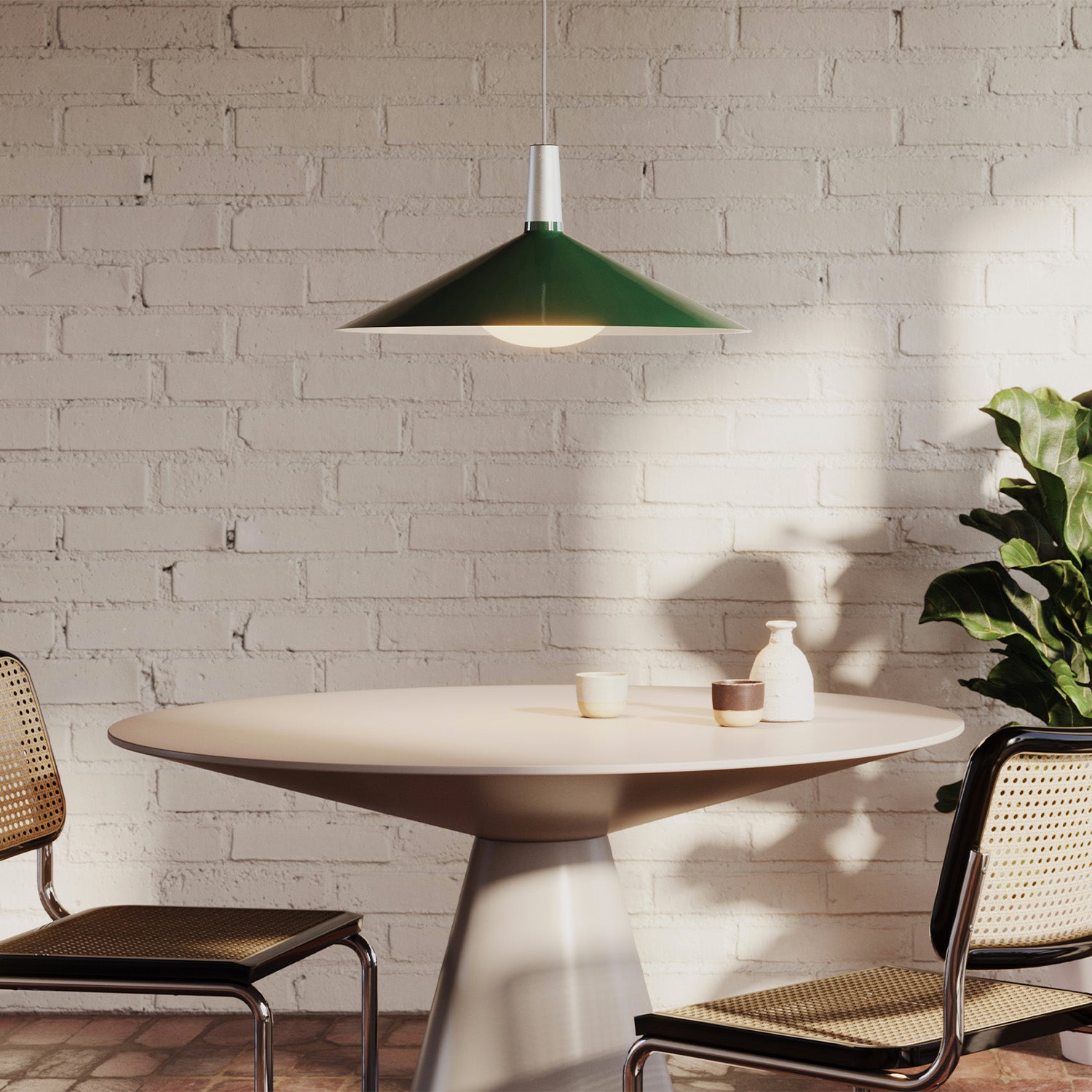 Bower Pendant Light Large - Dark Green Modern Ceiling Fixture for Dining Room, Kitchen Island & Living Room Lighting