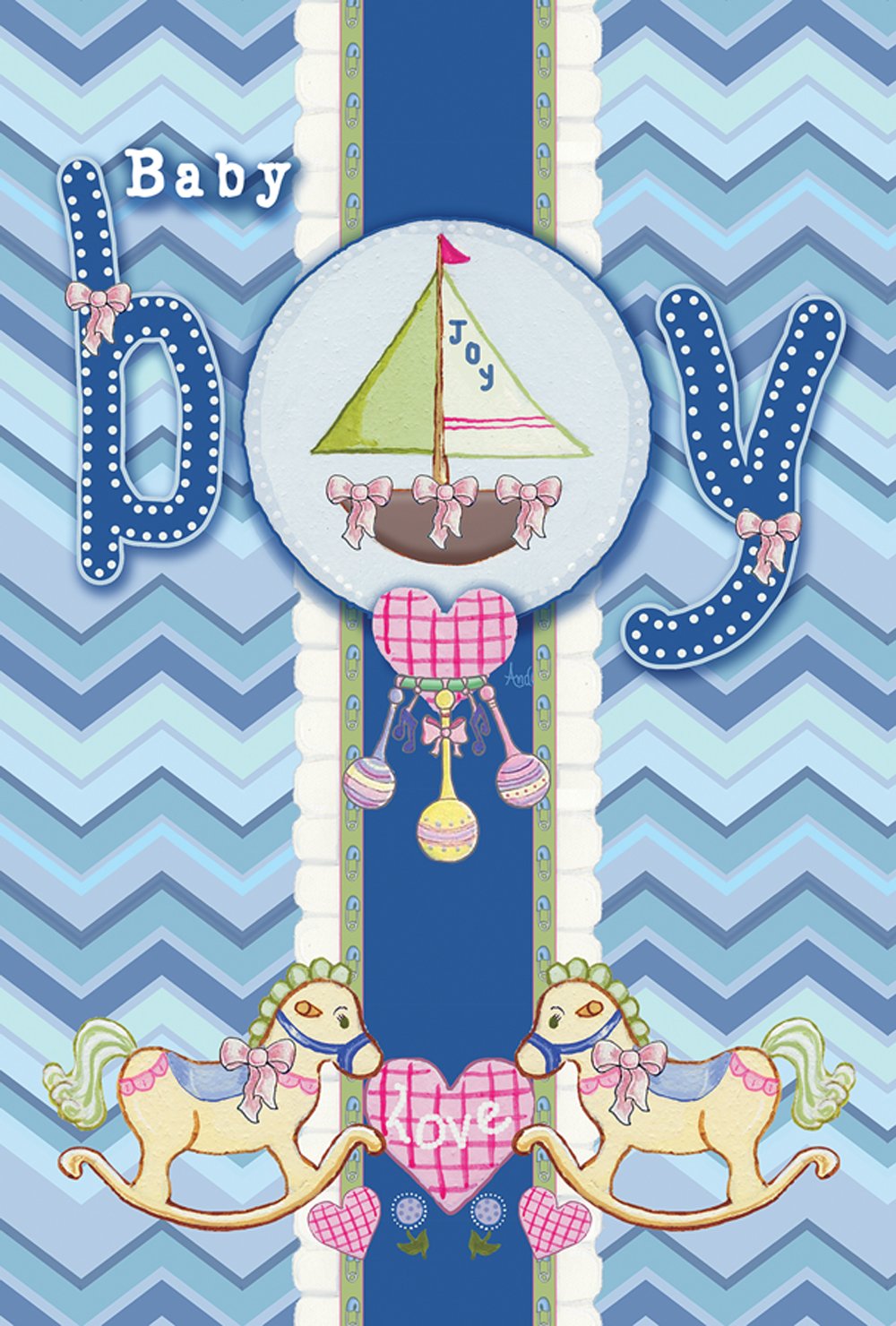 Toland Home Garden 109866 Double Sided Baby Boy Flag - 28x40 Inch Outdoor Yard Decoration for Gender Reveal & Nursery Celebration - Perfect for Front Porch, Garden & Housewarming Parties