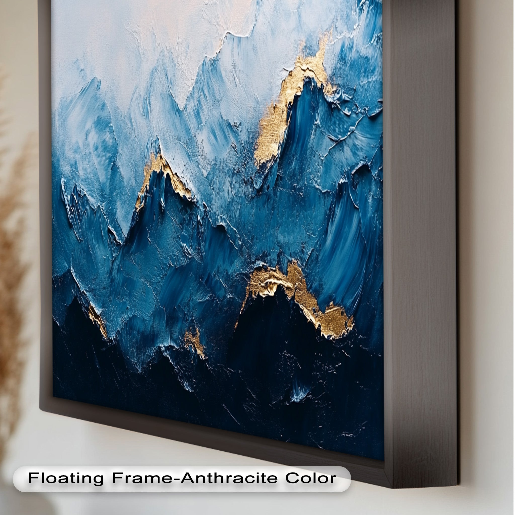 Blue Ridge Art - Handmade Abstract Mountain Oil Painting on Canvas for Home & Office Wall Decor