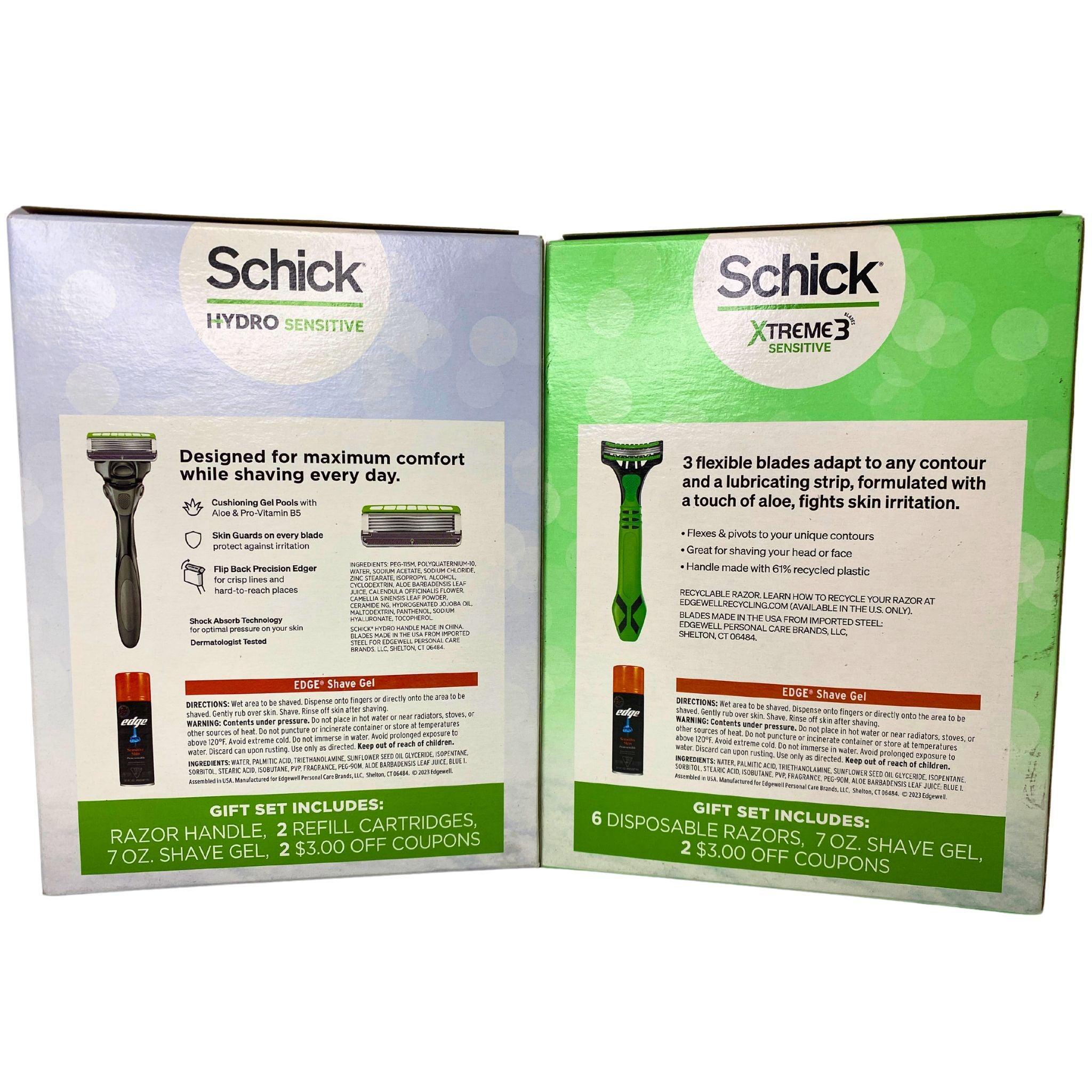 Schick Sensitive Razor Set - Hydro Sensitive & Xtreme 3 Sensitive Blades (22-Piece Pack) for Smooth, Irritation-Free Shaving at Home or Travel