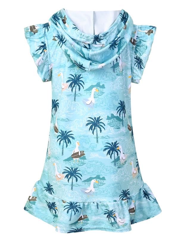 **Perfashion Kids Hooded Zip-Up Terry Swim Cover Up for Girls - Beach, Pool & Summer Outfits**