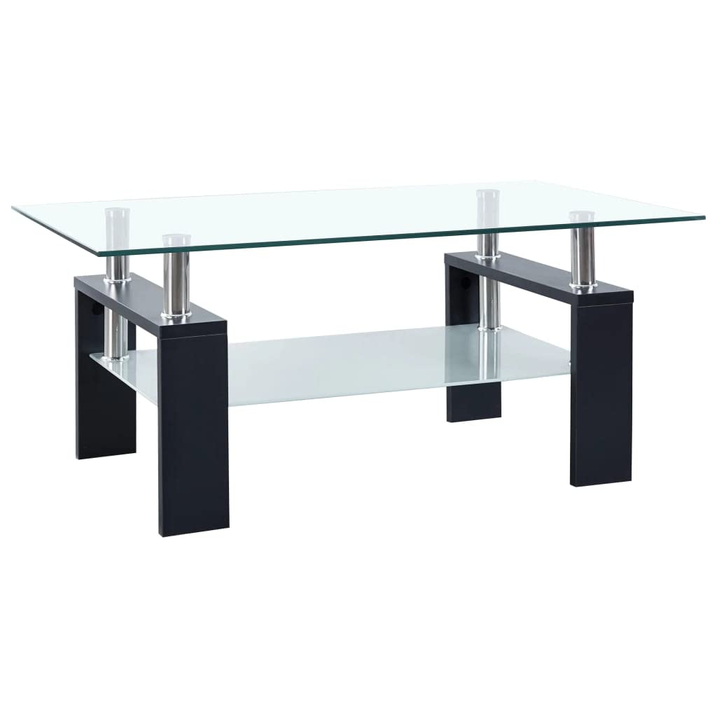Modern Black Glass Coffee Table 37.4