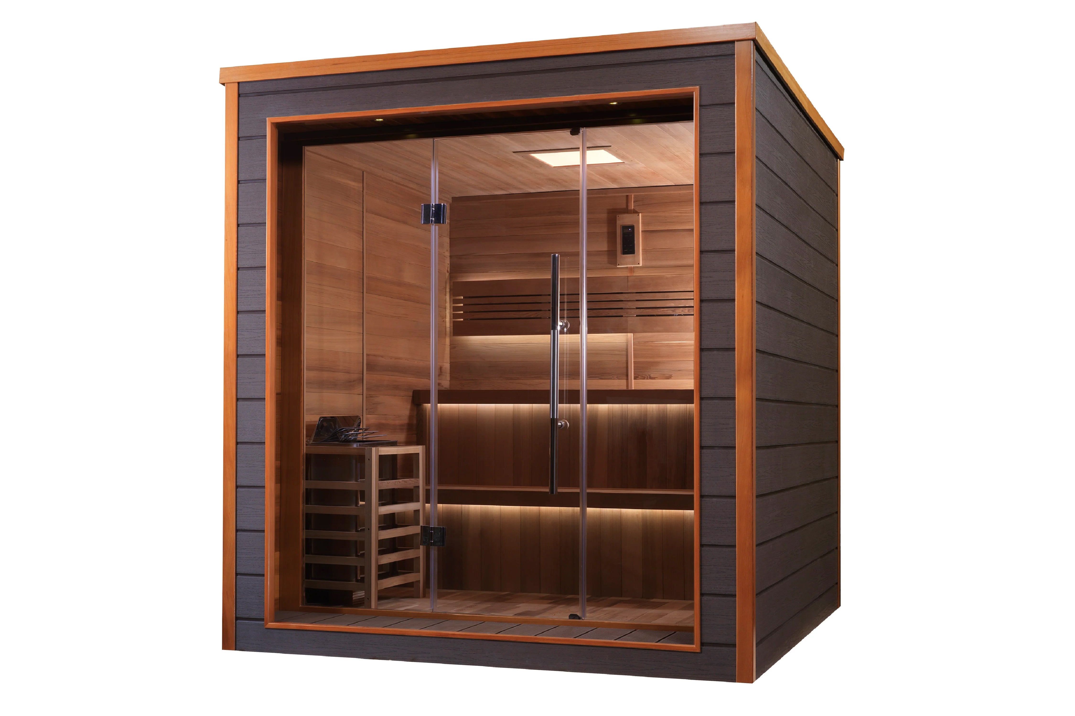 Golden Designs Bergen 6-Person Indoor Outdoor Traditional Sauna - Perfect for Home Spa, Backyard Relaxation & Wellness Therapy
