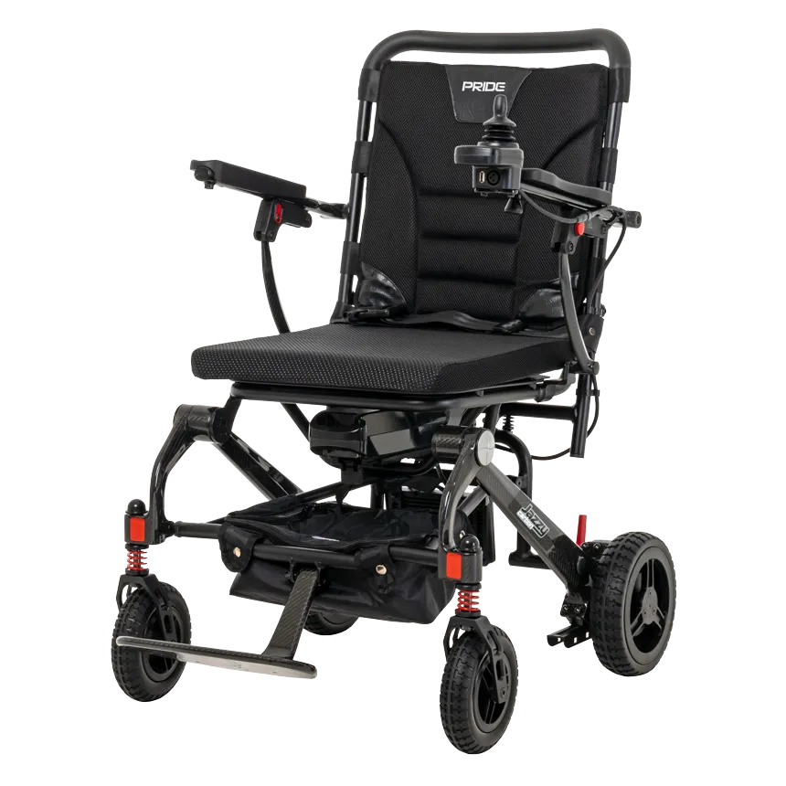 JAZZY CARBON Portable Power Wheelchair - Lightweight Folding Electric Mobility Scooter for Indoor & Outdoor Use - Perfect for Travel, Shopping, and Daily Commuting