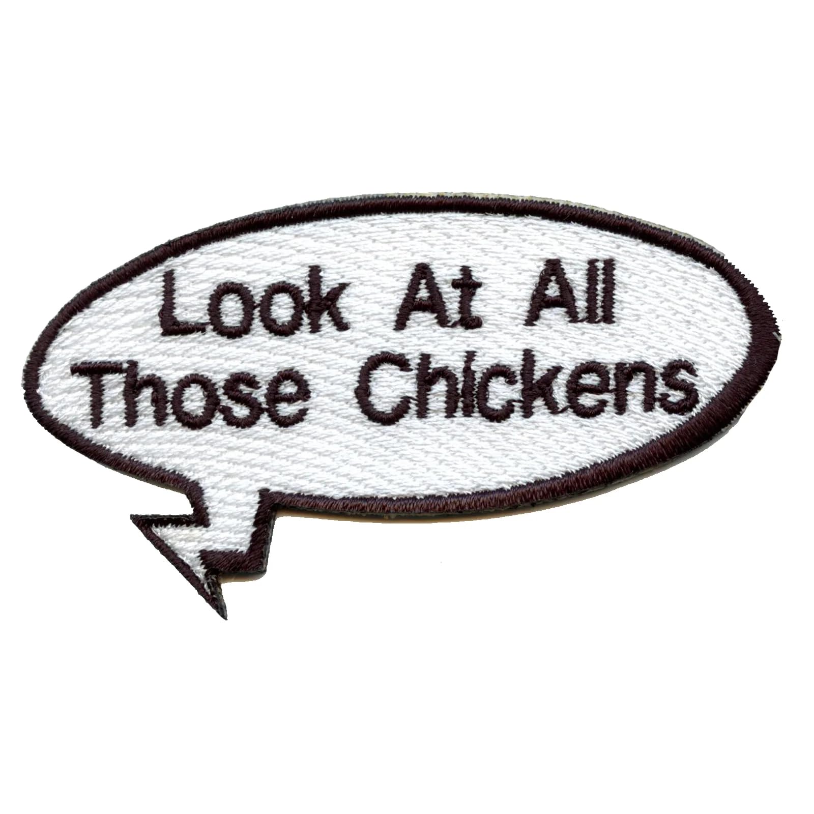 Funny Chicken Word Bubble Embroidered Iron-On Patch - Perfect for DIY Crafts, Jackets, and Backpacks