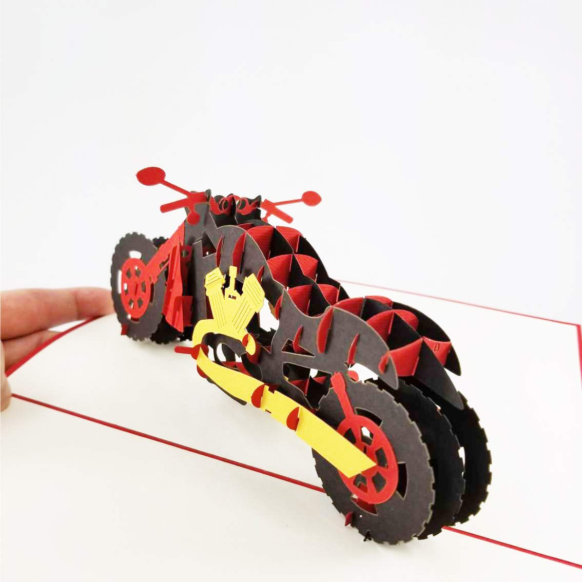 Motorcycle Pop Up Greeting Card - 3D Motorbike Birthday, Graduation, Congratulations, Retirement, Anniversary, Father's Day & Mother's Day Card - Perfect for Bikers & Motorcycle Enthusiasts (Use for Special Occasions & Gifts)