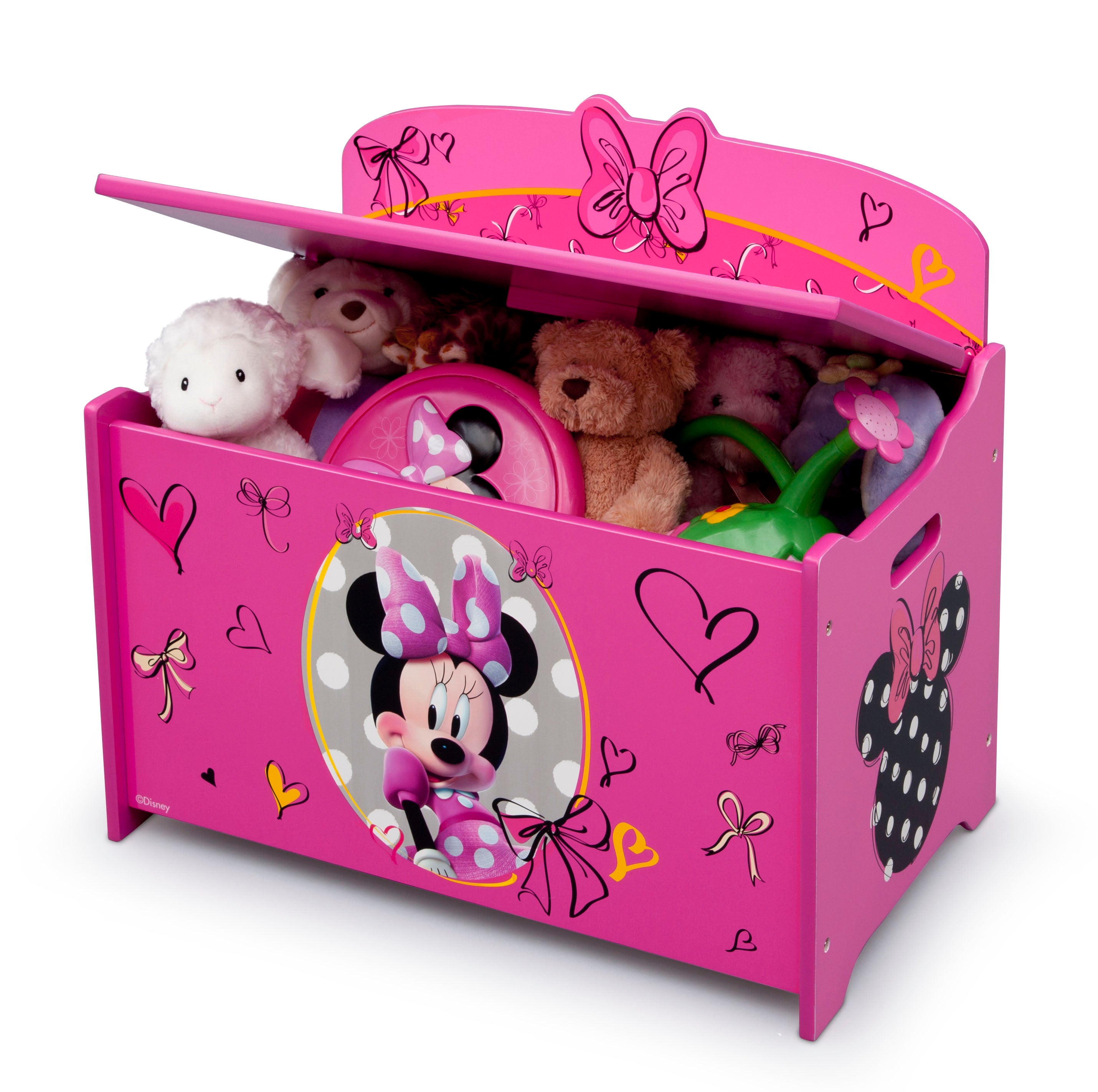 Disney Minnie Mouse 2-Piece Toddler Bedroom Set - Toddler Bed & Deluxe Toy Box | Cute Nursery Decor for Girls' Room, Perfect for Toddler Bedroom & Playroom