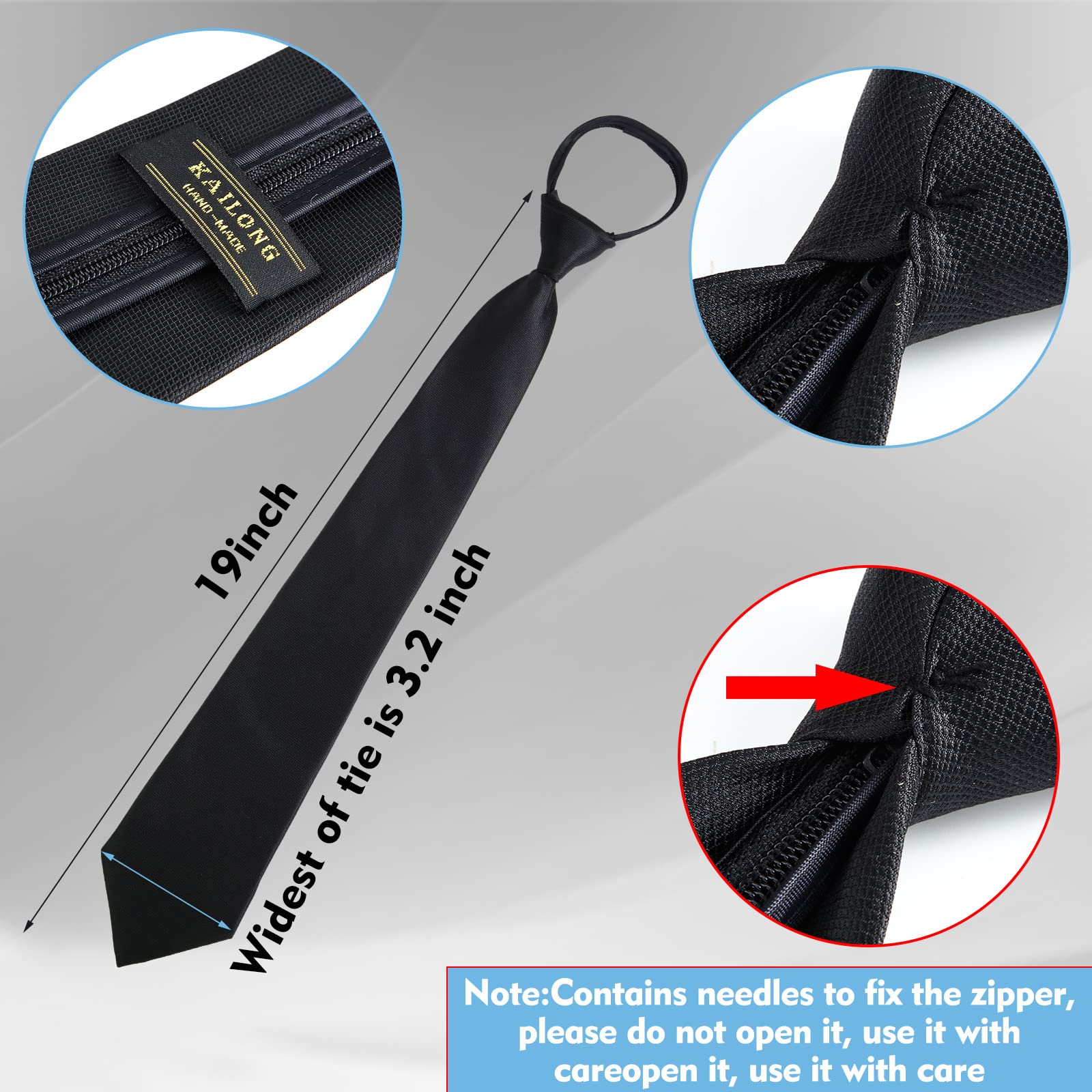 Geyoga 8-Piece Adjustable Pre-Tied Clip-On Necktie Set for Men - Perfect for Business, Weddings & Formal Events