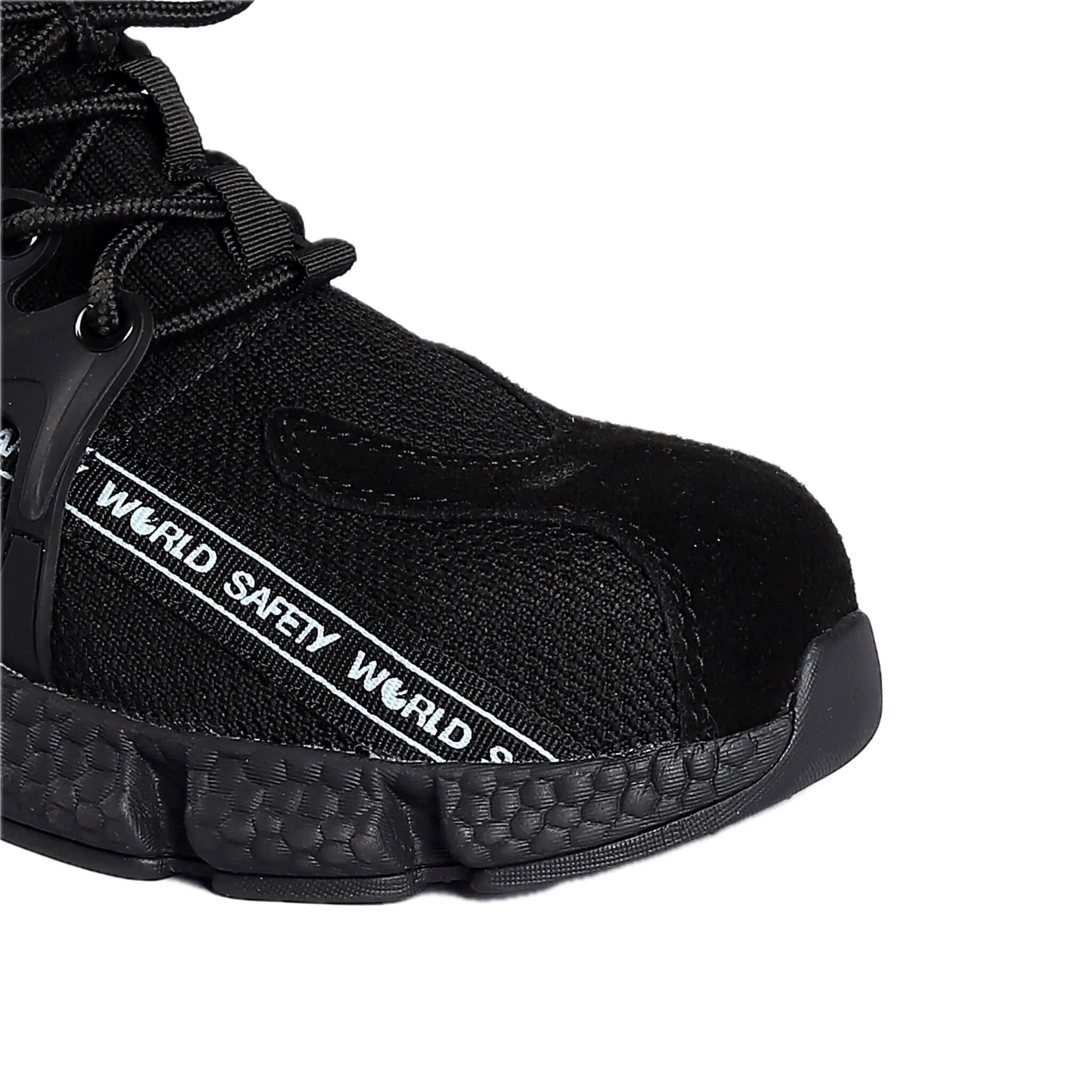 Steel Toe Safety Work Shoes for Men - Black Industrial Boots #1223 - Perfect for Construction, Warehouse & Factory Work