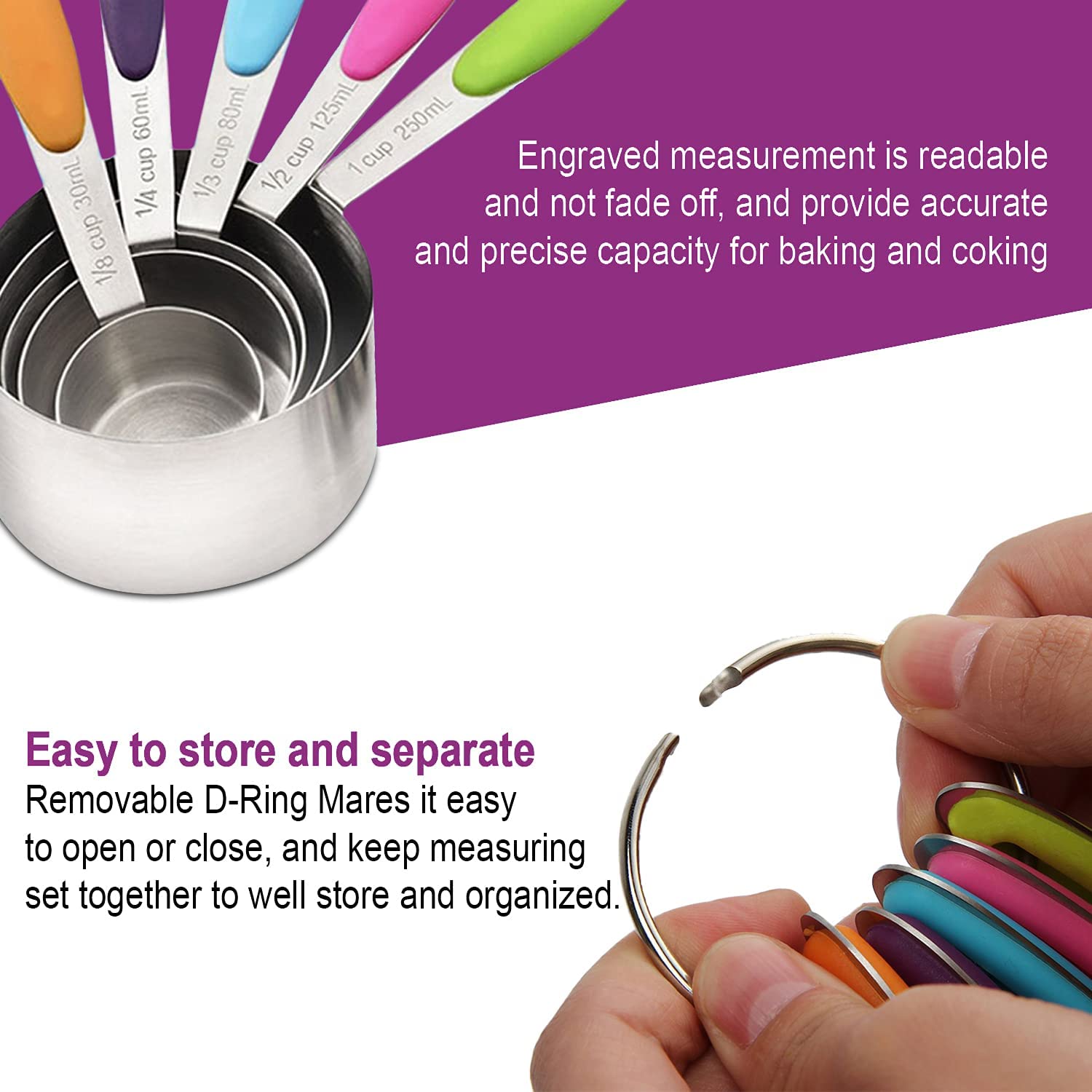 13-Piece Measuring Cups and Spoons Set - 10 Stainless Steel Measuring Spoons & Cups + 3 Plastic Measuring Cups for Liquid & Dry Ingredients | Perfect for Baking, Cooking & Meal Prep