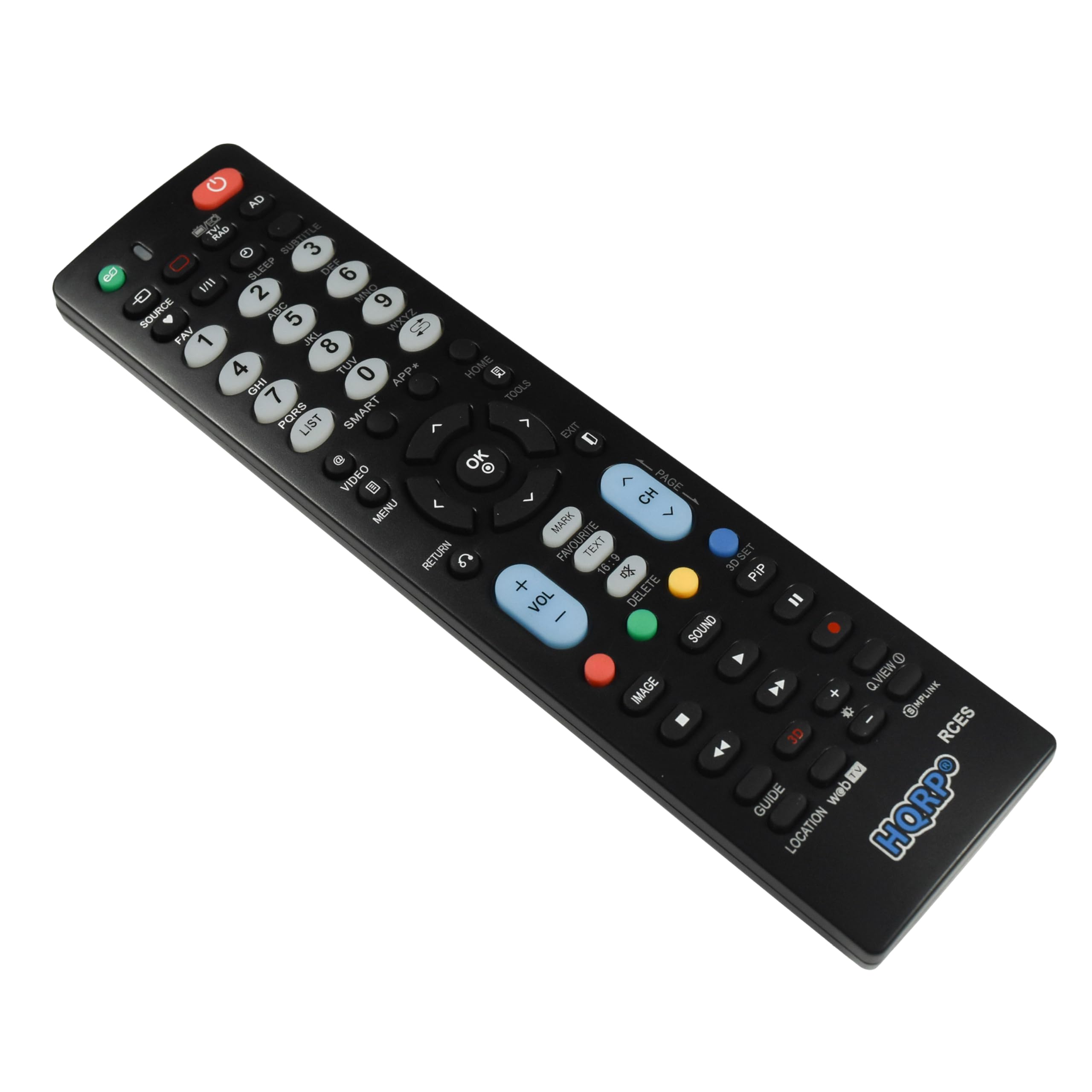 HQRP Universal Remote Control Compatible with LG 42PM1M 42PM3MV 42PM4M 42PC1DA 42PC3D Series LCD LED HD Smart TVs - Works with 1080p, 3D & 4K Ultra HD TVs - Perfect for Home Theater & Entertainment Systems