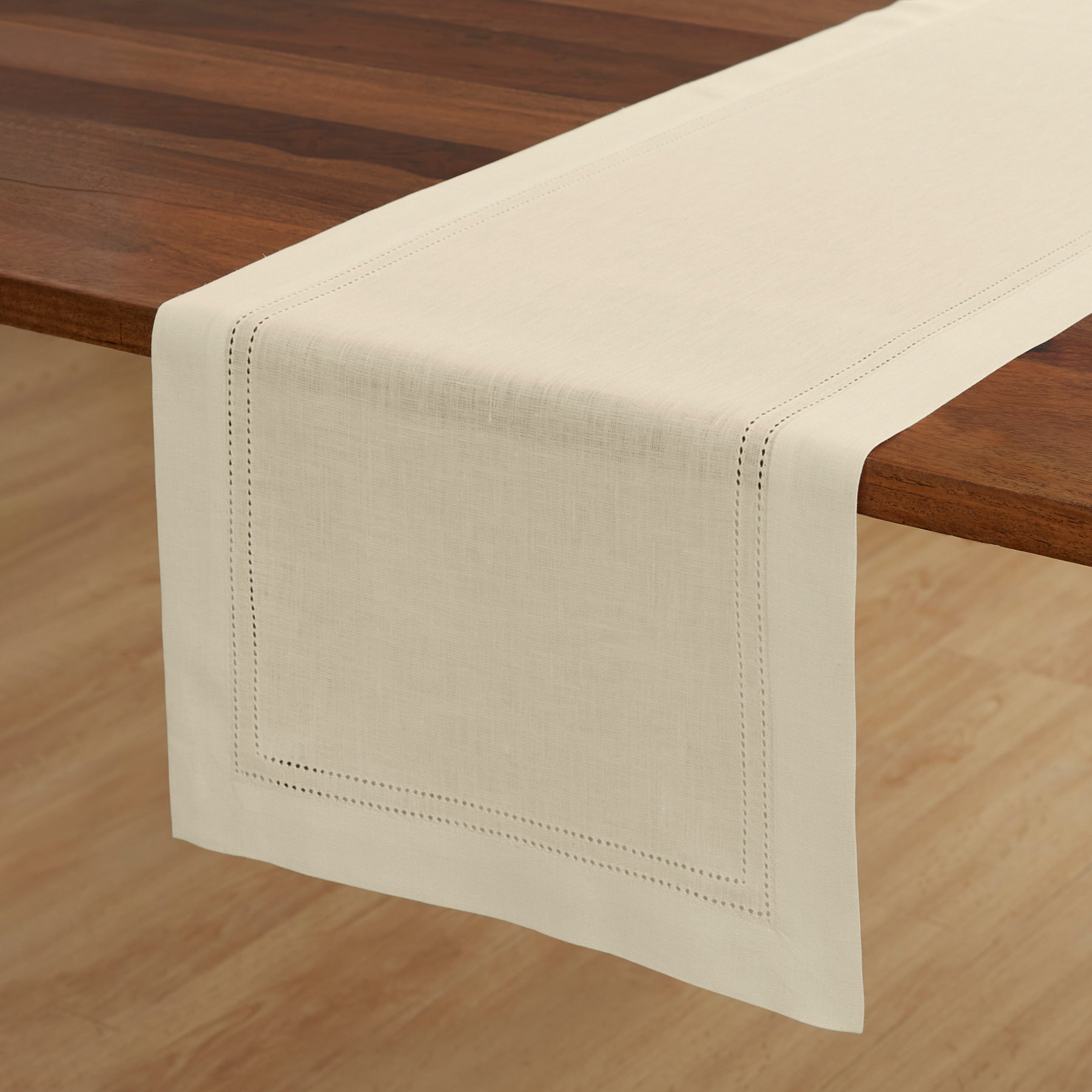 Premium Linen Double Hemstitch Table Runner - Elegant Dining Decor for Weddings, Parties & Home Decor